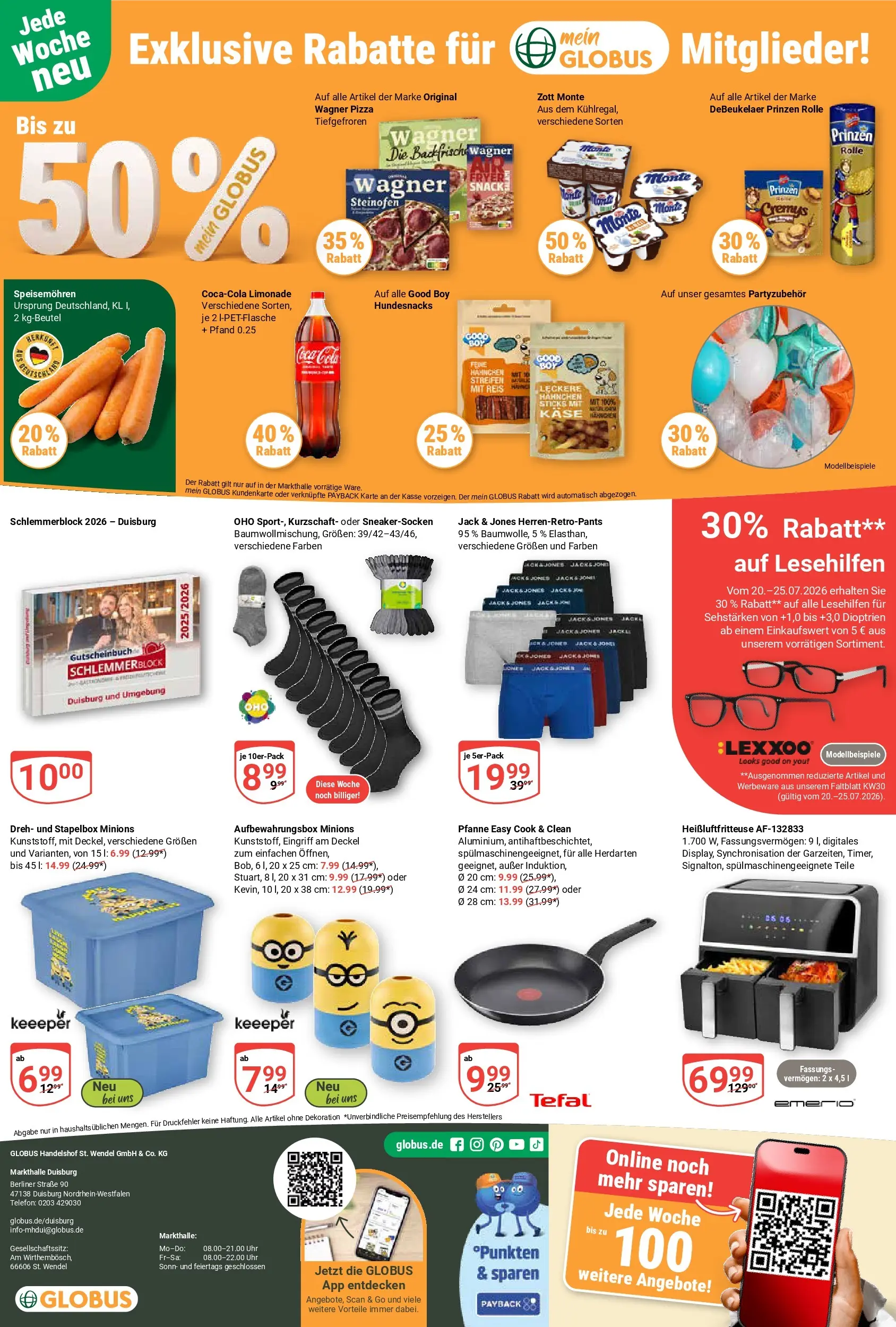 Globus Prospekt Duisburg (ab 20.07.2026) » Angebote online | Seite: 25 | Produkte: Berliner, Coca cola, Jacke, Heißluftfritteuse
