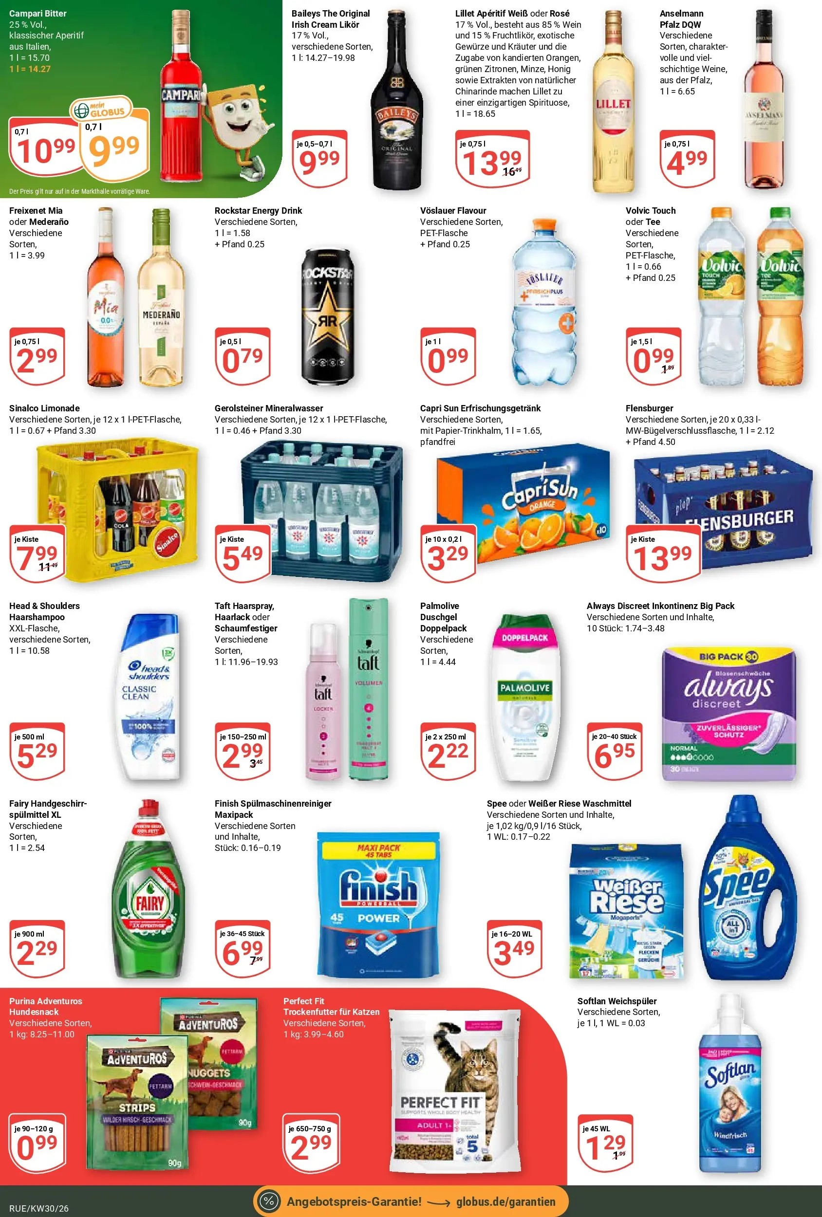 Globus Prospekt Rüsselsheim (ab 20.07.2026) » Angebote online | Seite: 4 | Produkte: Campari, Limonade, Spee, Wein