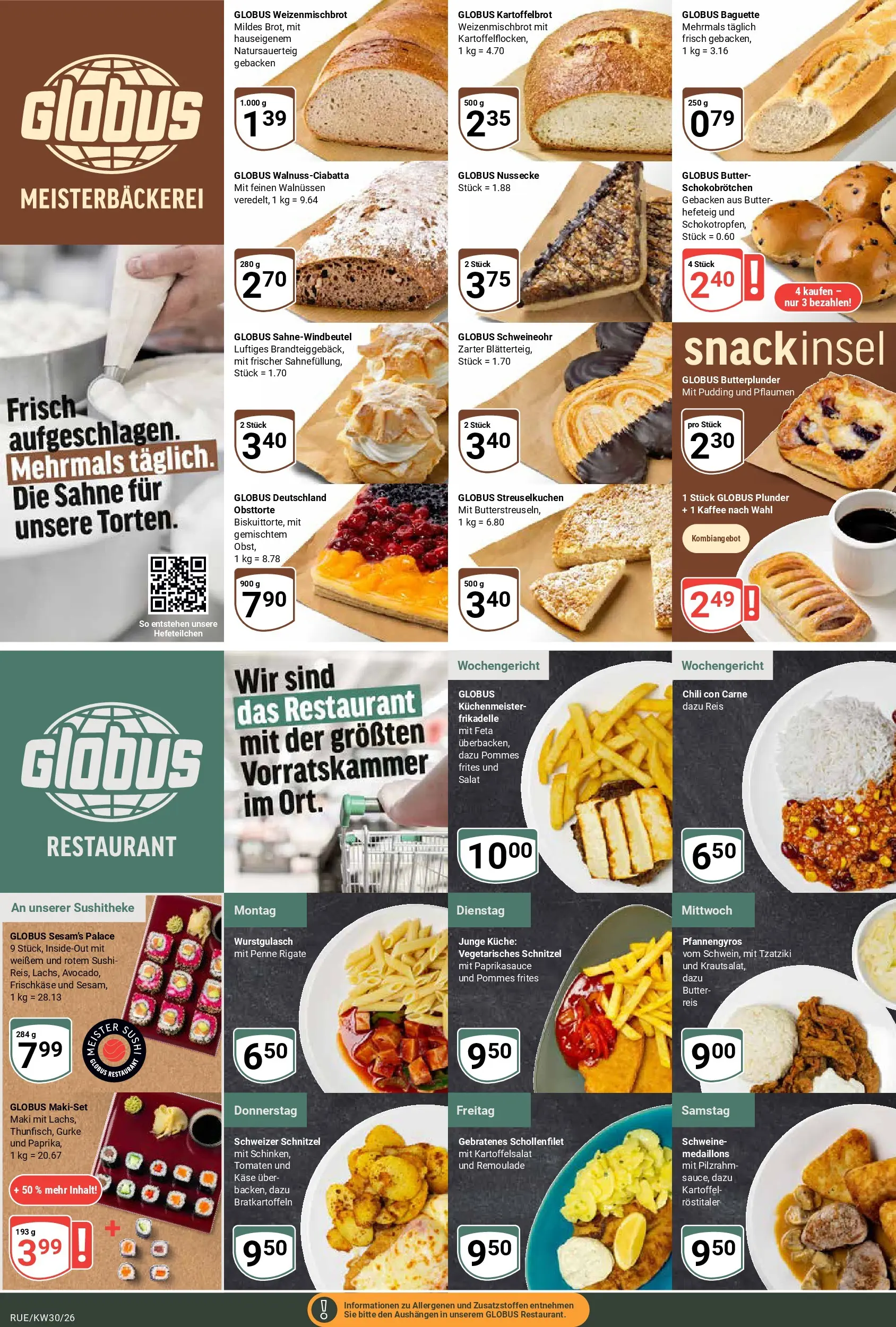 Globus Prospekt Rüsselsheim (ab 20.07.2026) » Angebote online | Seite: 6 | Produkte: Feta, Butter, Schnitzel, Salat
