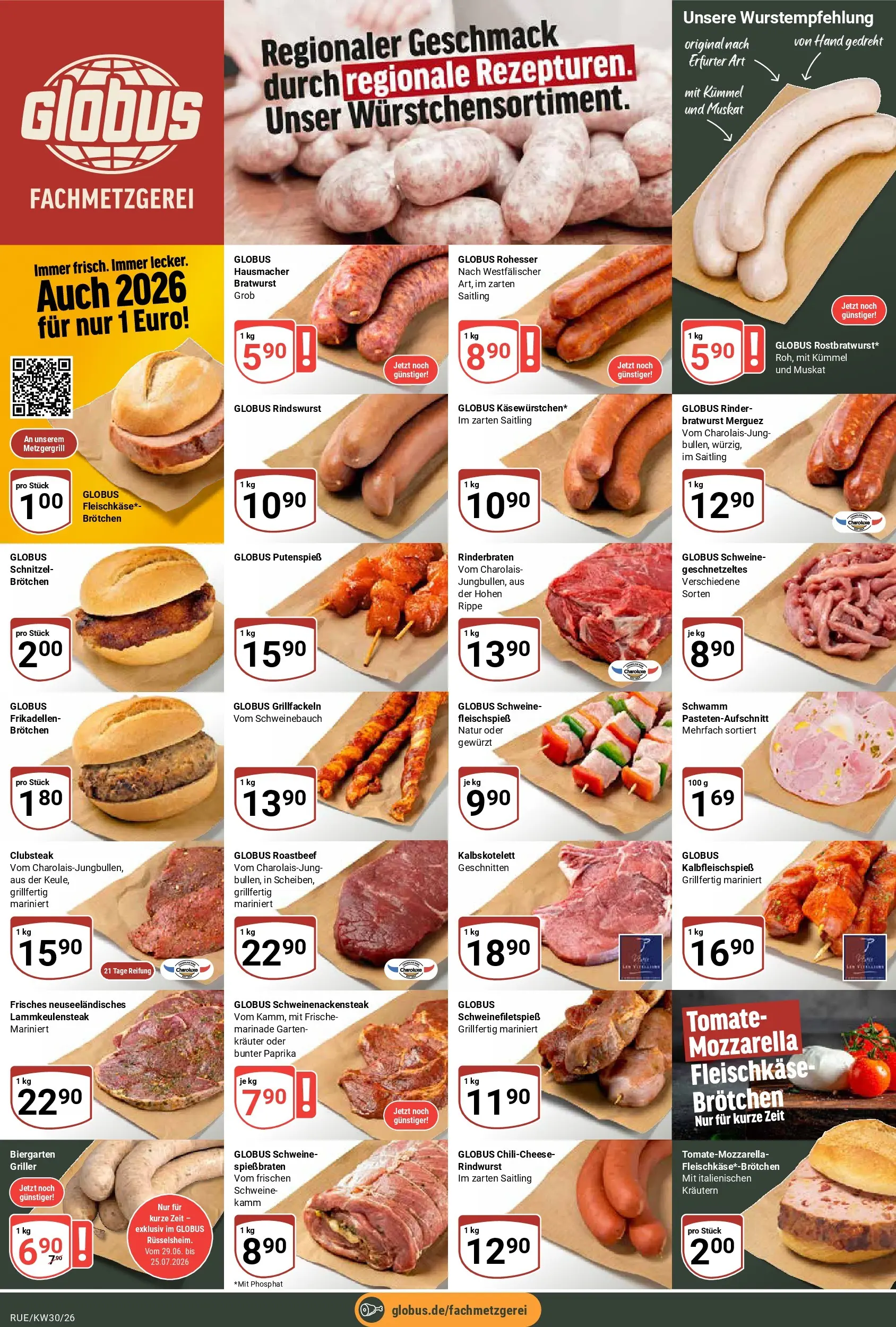 Globus Prospekt Rüsselsheim (ab 20.07.2026) » Angebote online | Seite: 7 | Produkte: Bratwurst, Schnitzel, Roastbeef, Paprika
