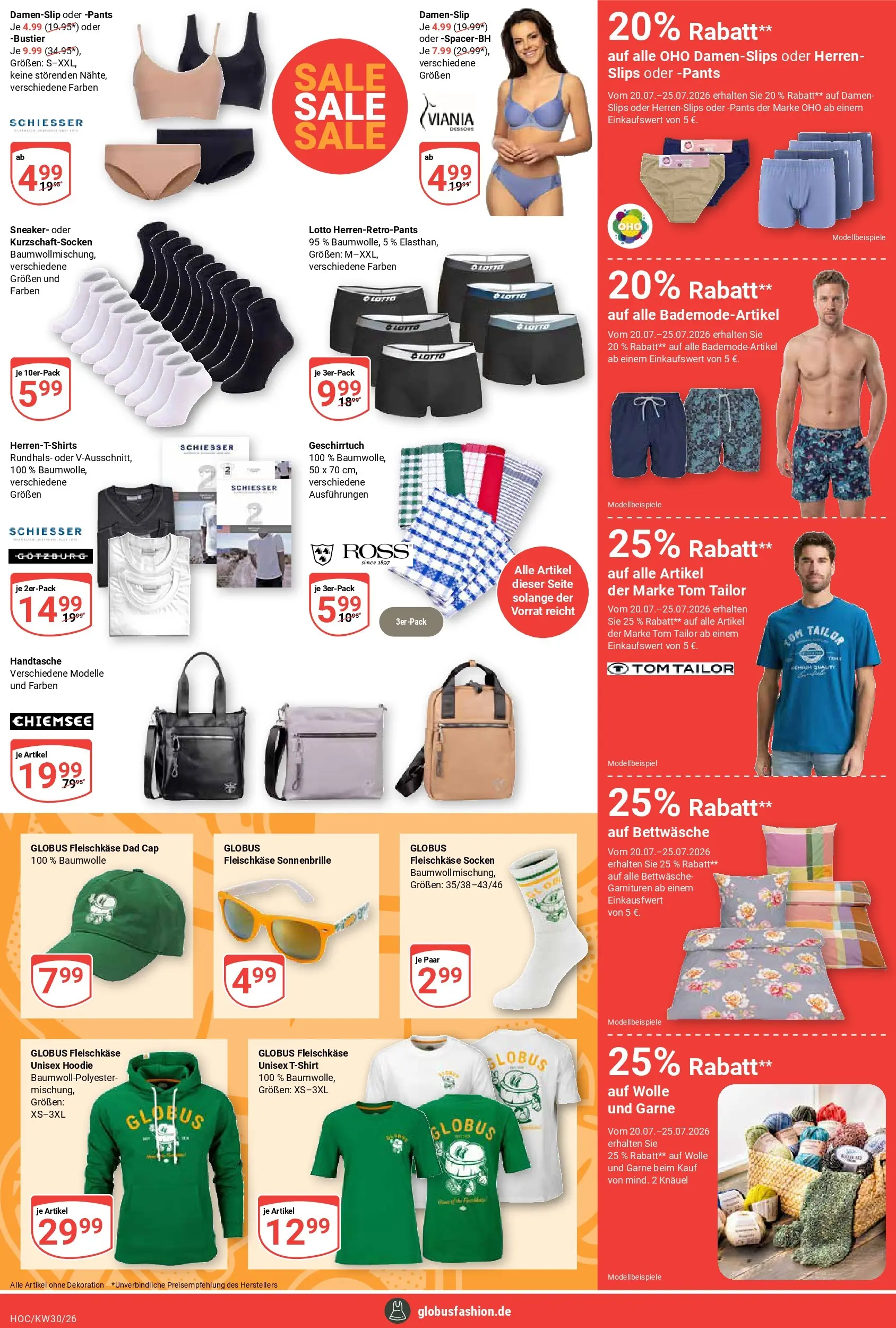 Globus Prospekt Hockenheim (ab 20.07.2026) » Angebote online | Seite: 24 | Produkte: Dessous, Hoodie, Socken, Handtasche