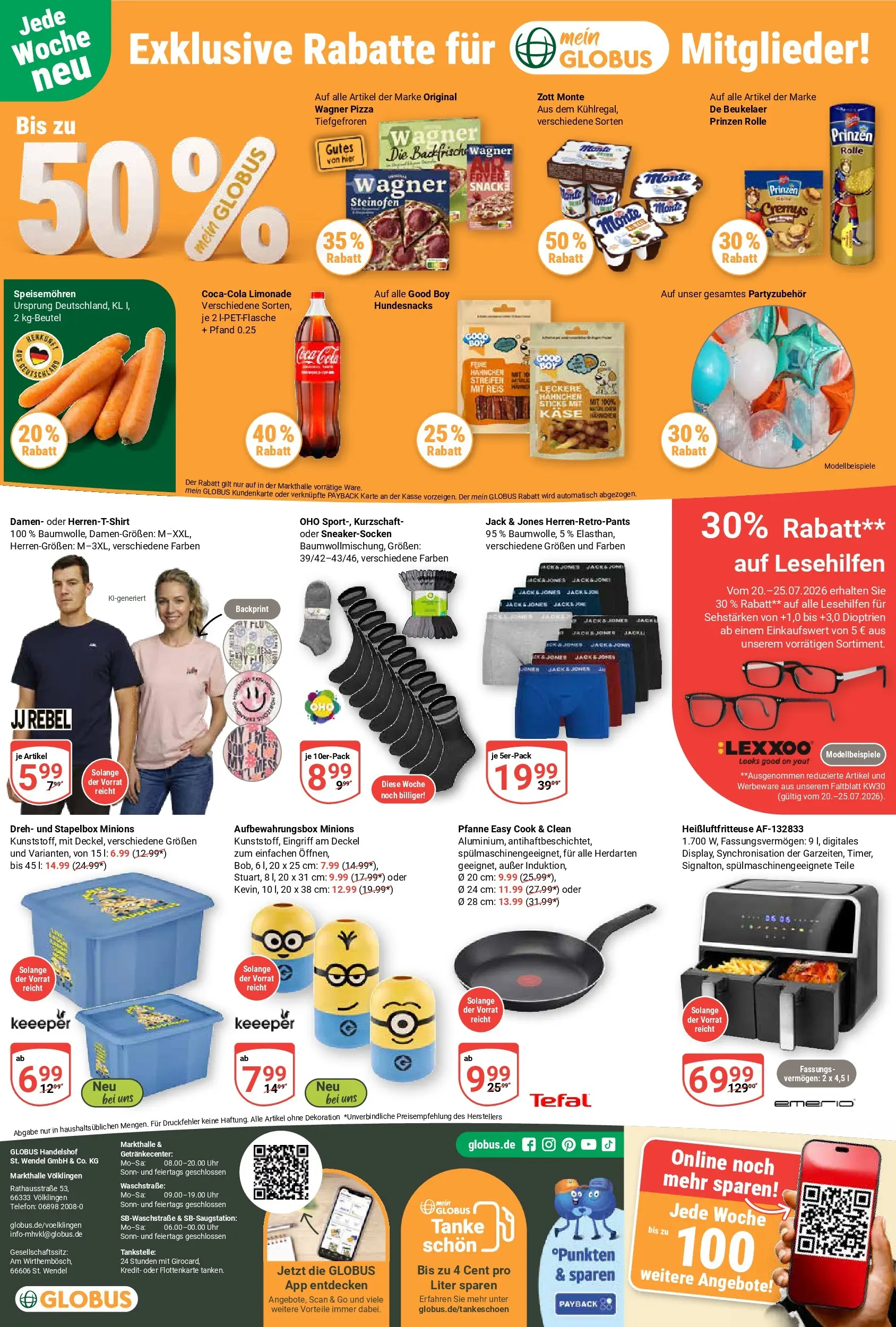 Globus Prospekt Völklingen (ab 20.07.2026) » Angebote online | Seite: 28 | Produkte: Hahnchen, Limonade, Reis, Heißluftfritteuse