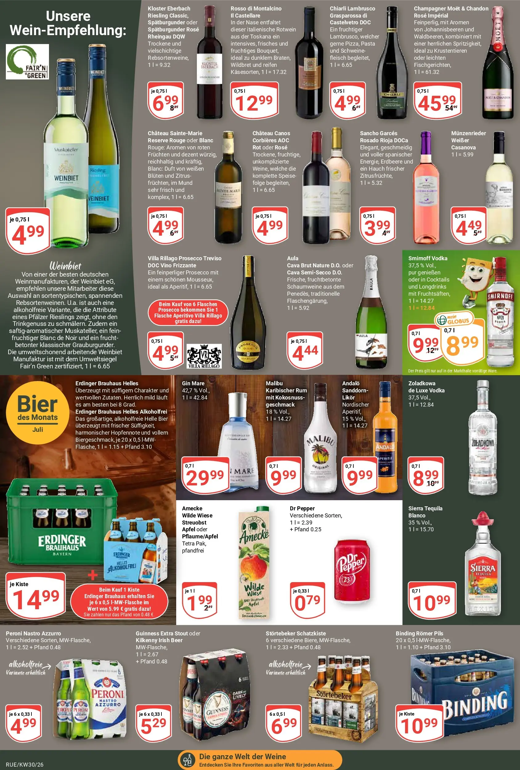 Globus Prospekt Rüsselsheim (ab 20.07.2026) » Angebote online | Seite: 13 | Produkte: Rum, Rouge, Vodka, Gin