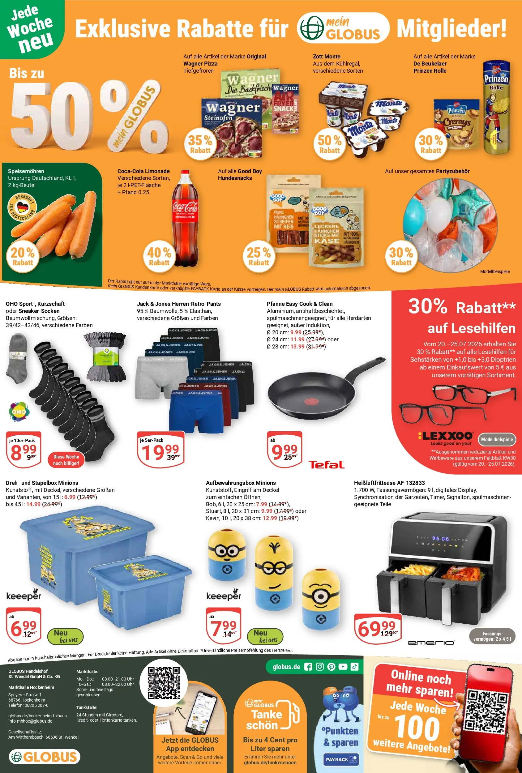 Globus Prospekt Hockenheim (ab 20.07.2026) » Angebote online | Seite: 28 | Produkte: Limonade, Pizza, Heißluftfritteuse, Telefon