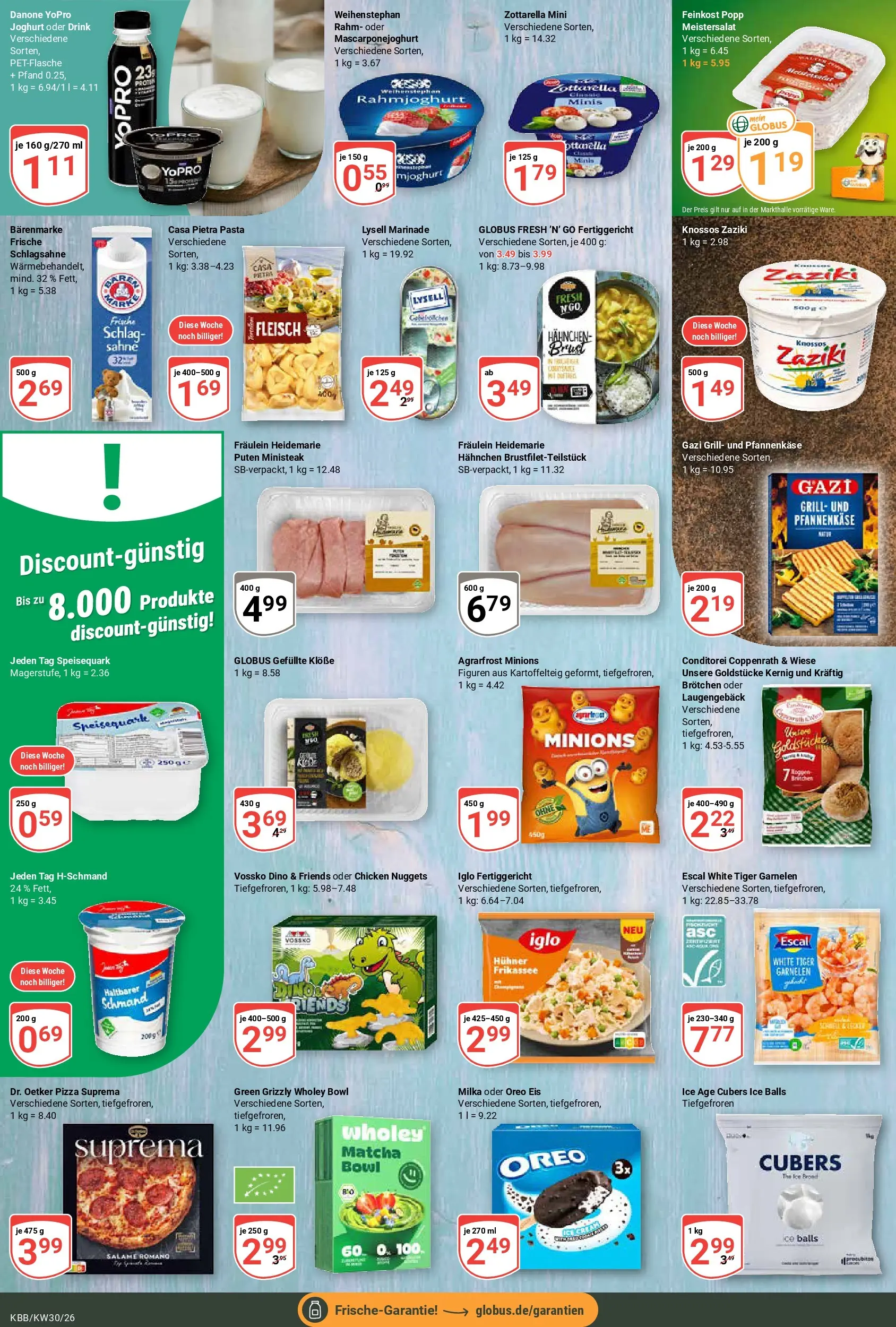 Globus Prospekt Koblenz-Bubenheim (ab 19.07.2026) » Angebote online | Seite: 11 | Produkte: Schlagsahne, Iglo, Pasta, Tiger garnelen