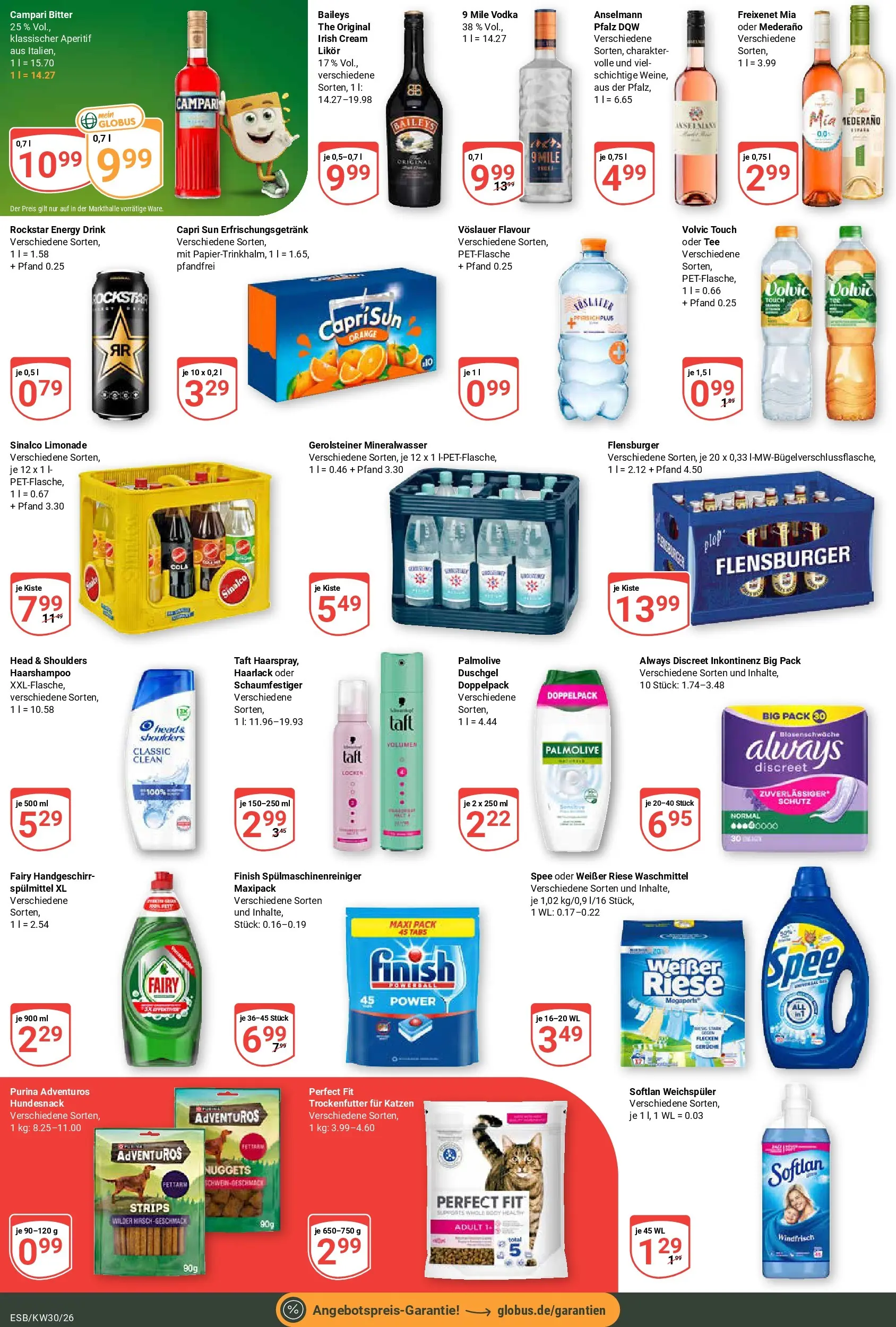 Globus Prospekt Eschborn (ab 20.07.2026) » Angebote online | Seite: 4 | Produkte: Sinalco, Likör, Campari, Spee