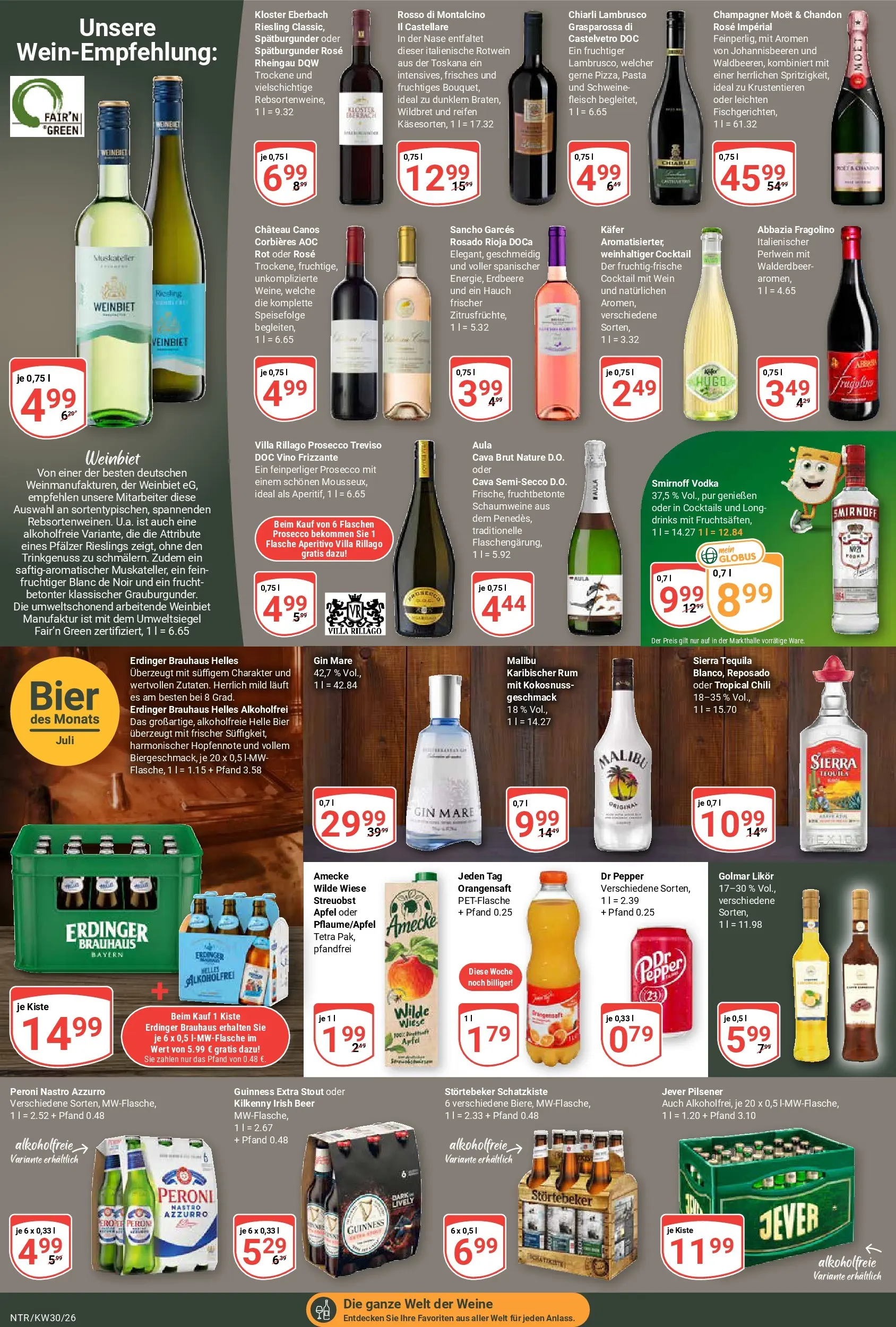 Globus Prospekt Neutraubling (ab 20.07.2026) » Angebote online | Seite: 17 | Produkte: Rotwein, Smirnoff, Vodka, Hugo