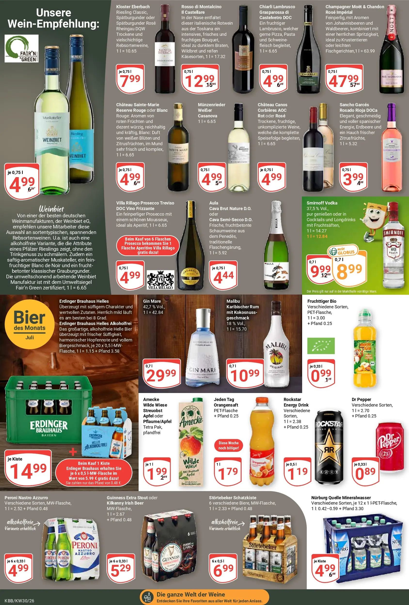 Globus Prospekt Koblenz-Bubenheim (ab 19.07.2026) » Angebote online | Seite: 15 | Produkte: Bier, Rotwein, Rouge, Prosecco