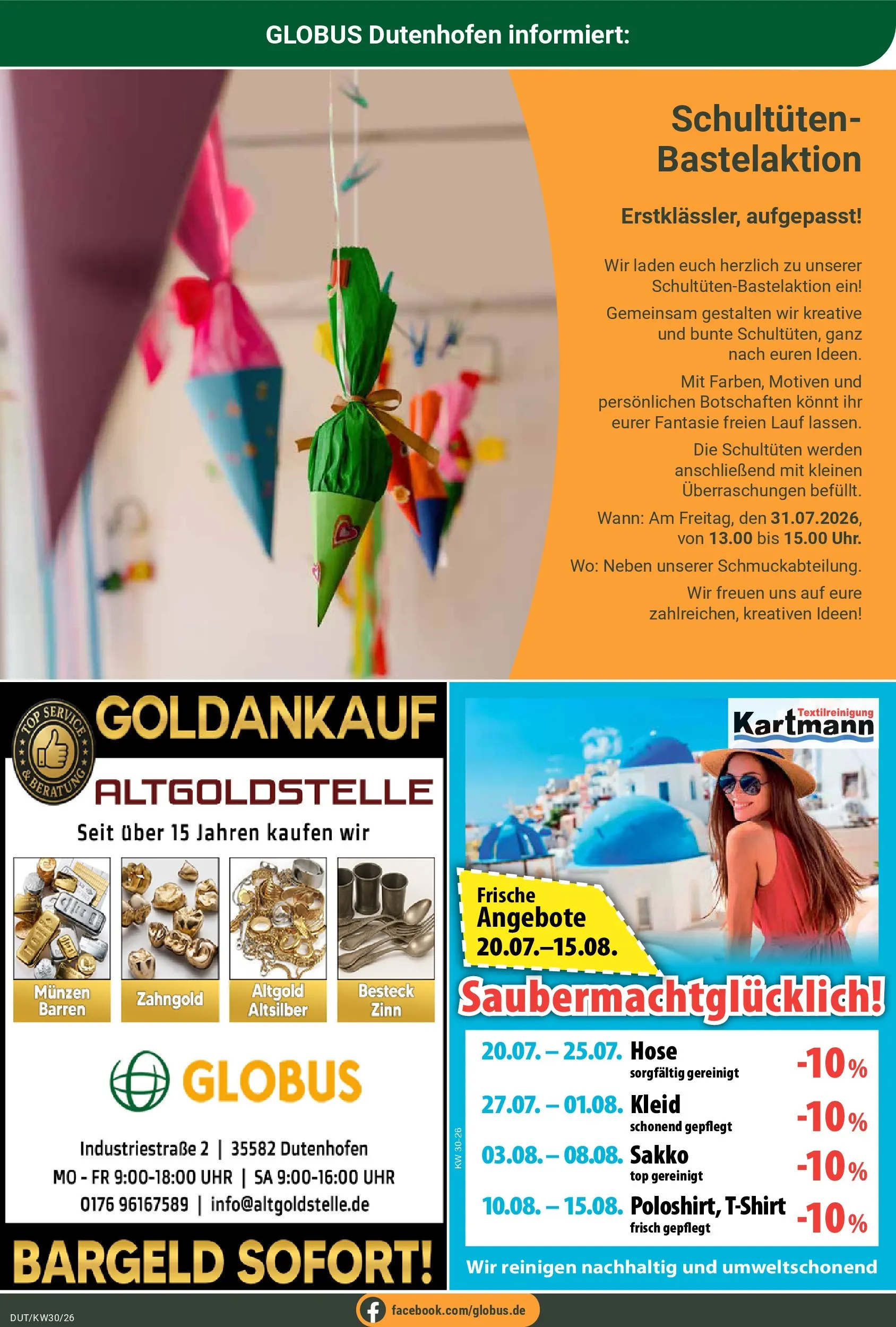 Globus Prospekt Wetzlar-Dutenhofen (ab 20.07.2026) » Angebote online | Seite: 24 | Produkte: Top, Sakko, Kleid, Uhr