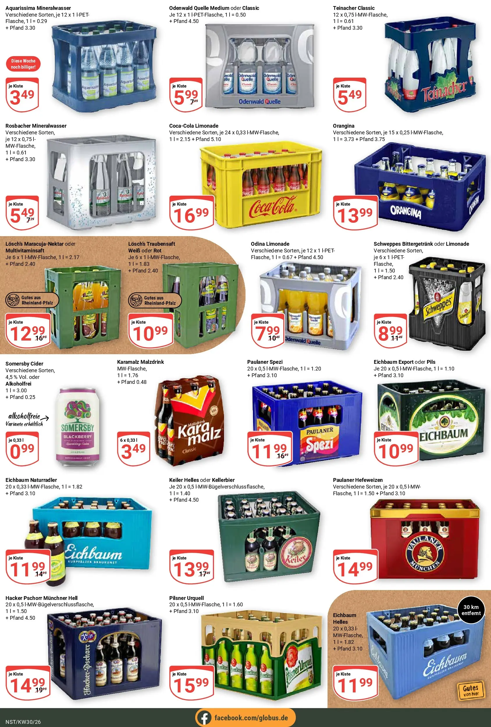 Globus Prospekt Neustadt (ab 20.07.2026) » Angebote online | Seite: 16 | Produkte: Paulaner spezi, Pils, Mineralwasser, Paulaner