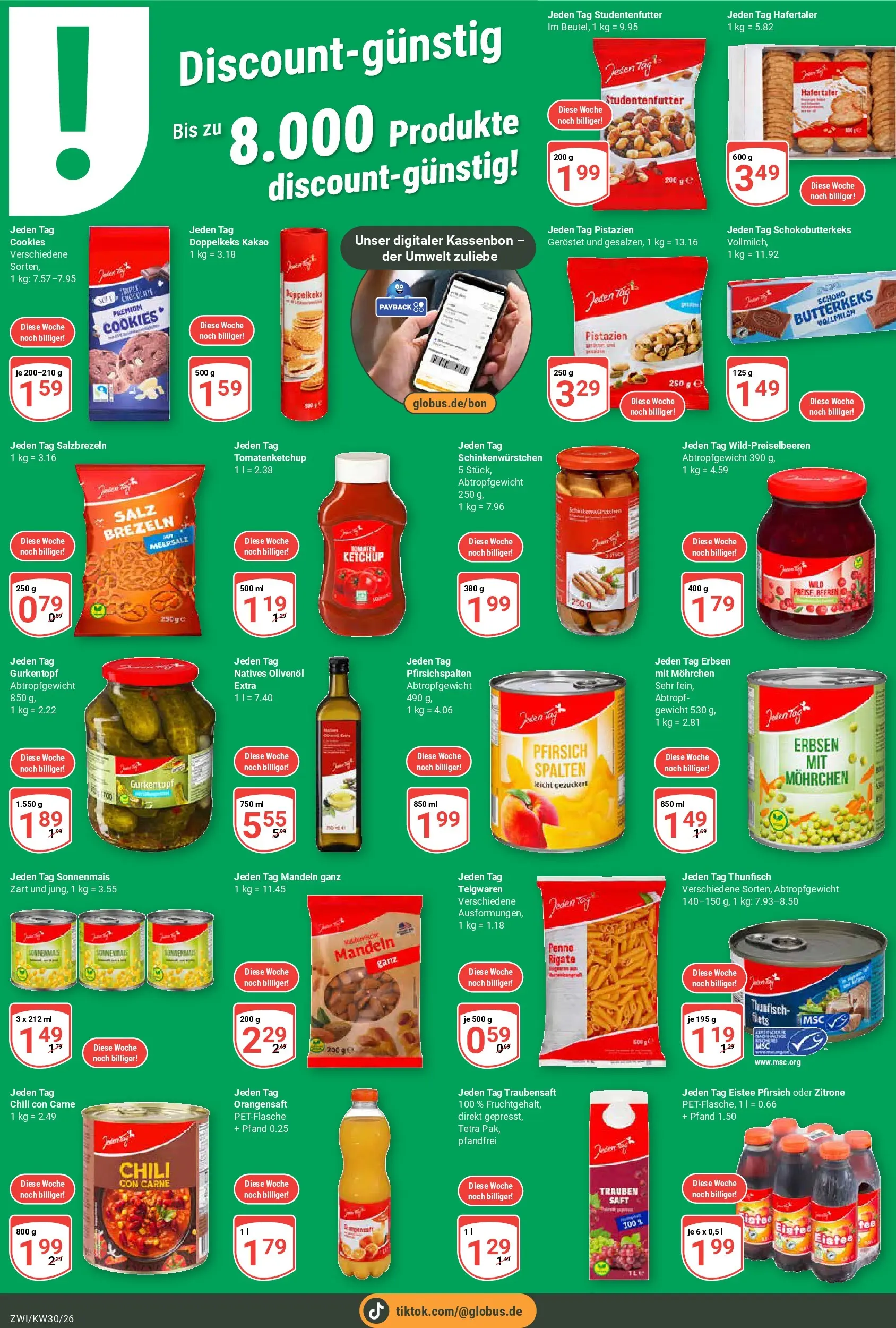 Globus Prospekt Zwickau (ab 19.07.2026) » Angebote online | Seite: 8 | Produkte: Thunfisch, Olivenol, Mandeln, Erbsen
