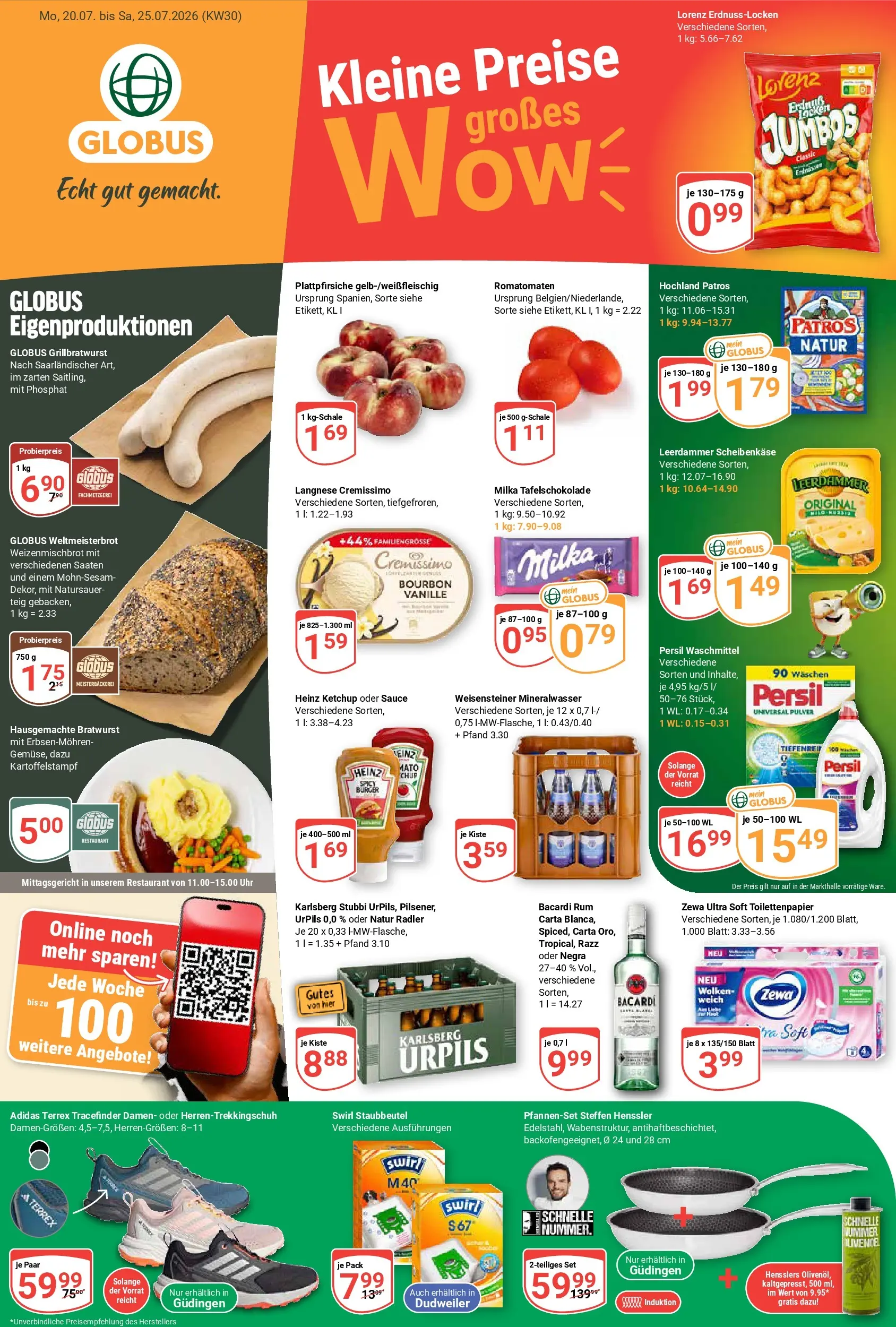 Globus Prospekt Saarbrücken-Dudweiler (ab 20.07.2026) » Angebote online | Seite: 3 | Produkte: Langnese cremissimo, Heinz ketchup, Milka, Toilettenpapier