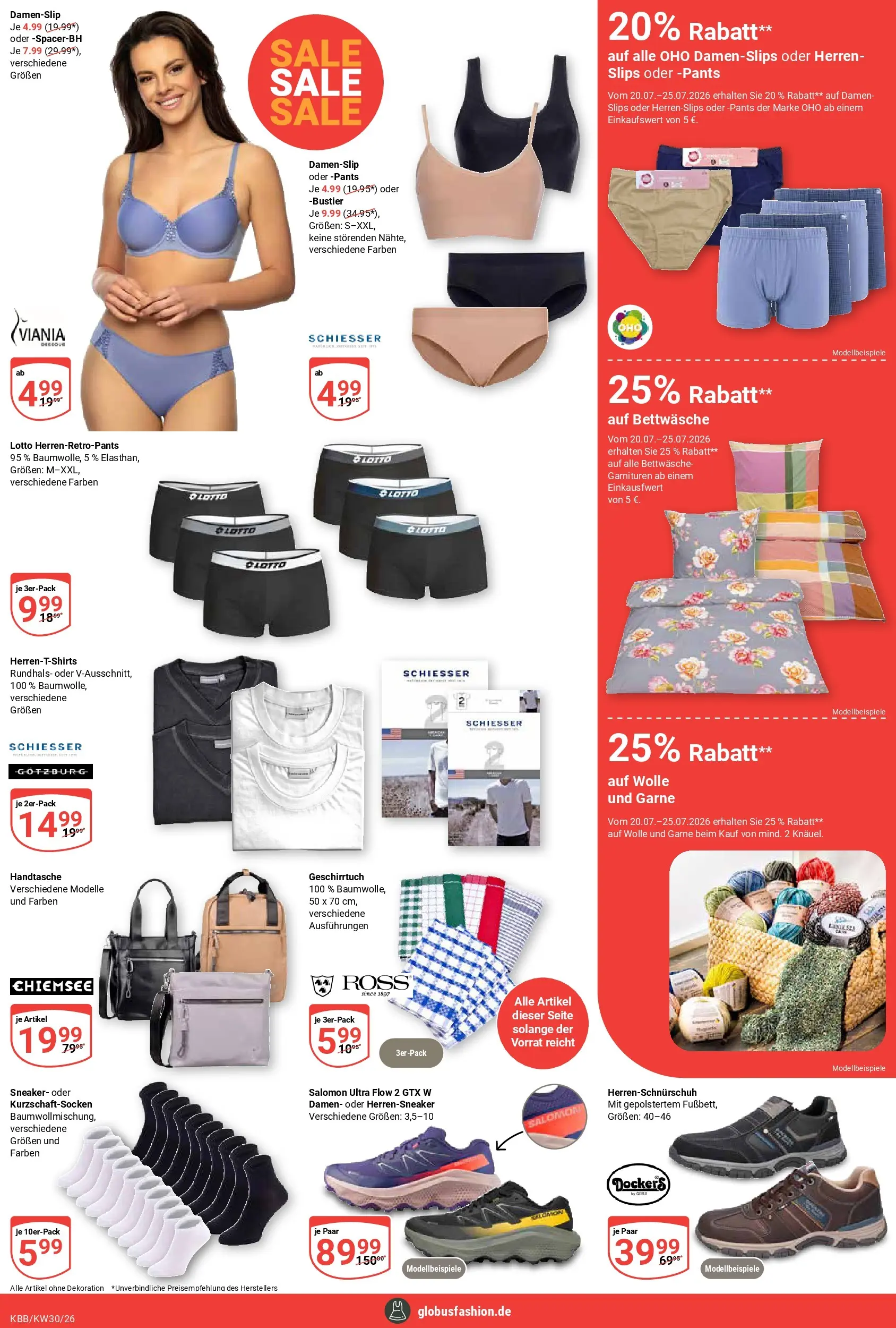 Globus Prospekt Koblenz-Bubenheim (ab 19.07.2026) » Angebote online | Seite: 19 | Produkte: Dessous, Bettwäsche, Handtasche