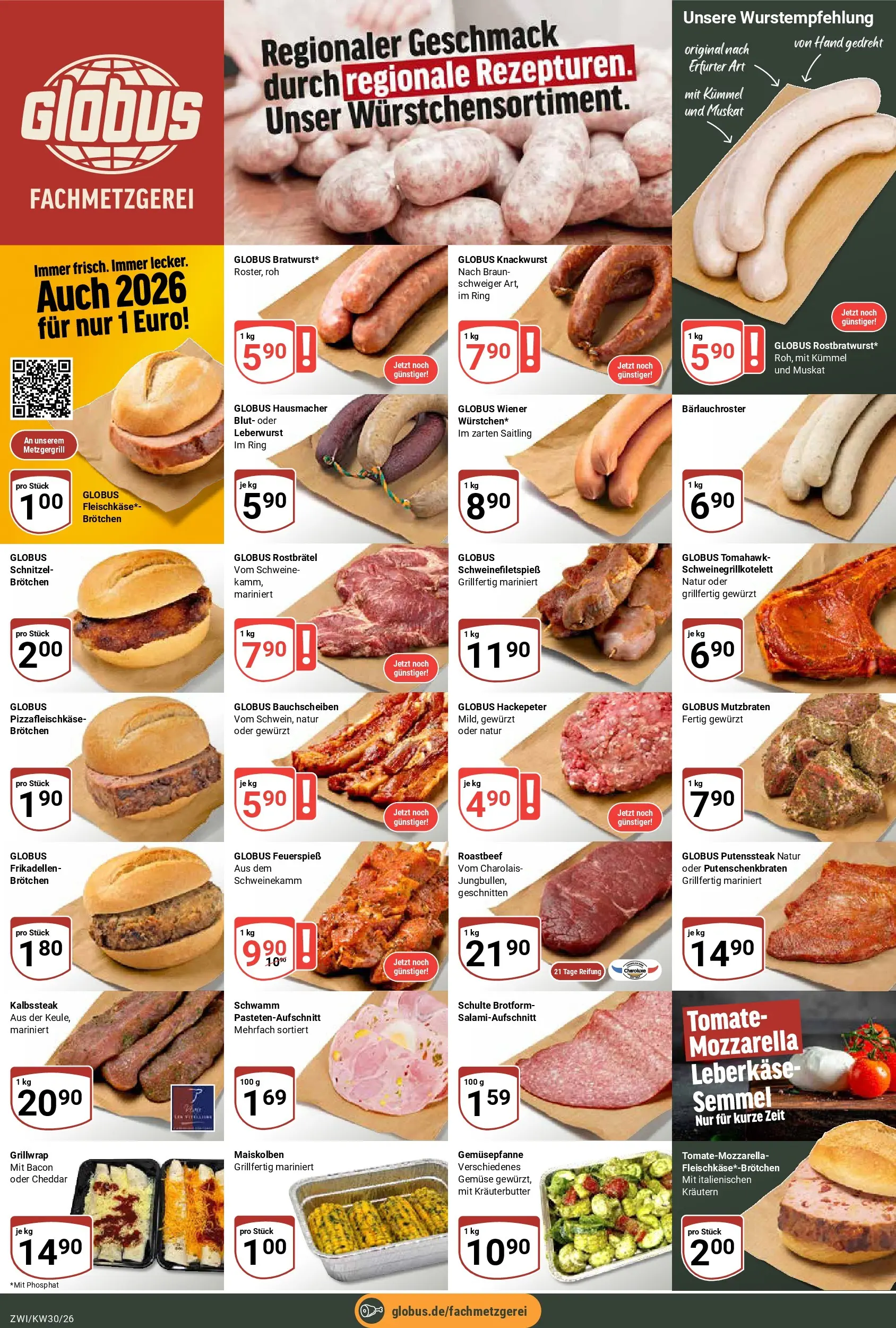 Globus Prospekt Zwickau (ab 19.07.2026) » Angebote online | Seite: 11 | Produkte: Mozzarella, Kräuterbutter, Schnitzel, Roastbeef