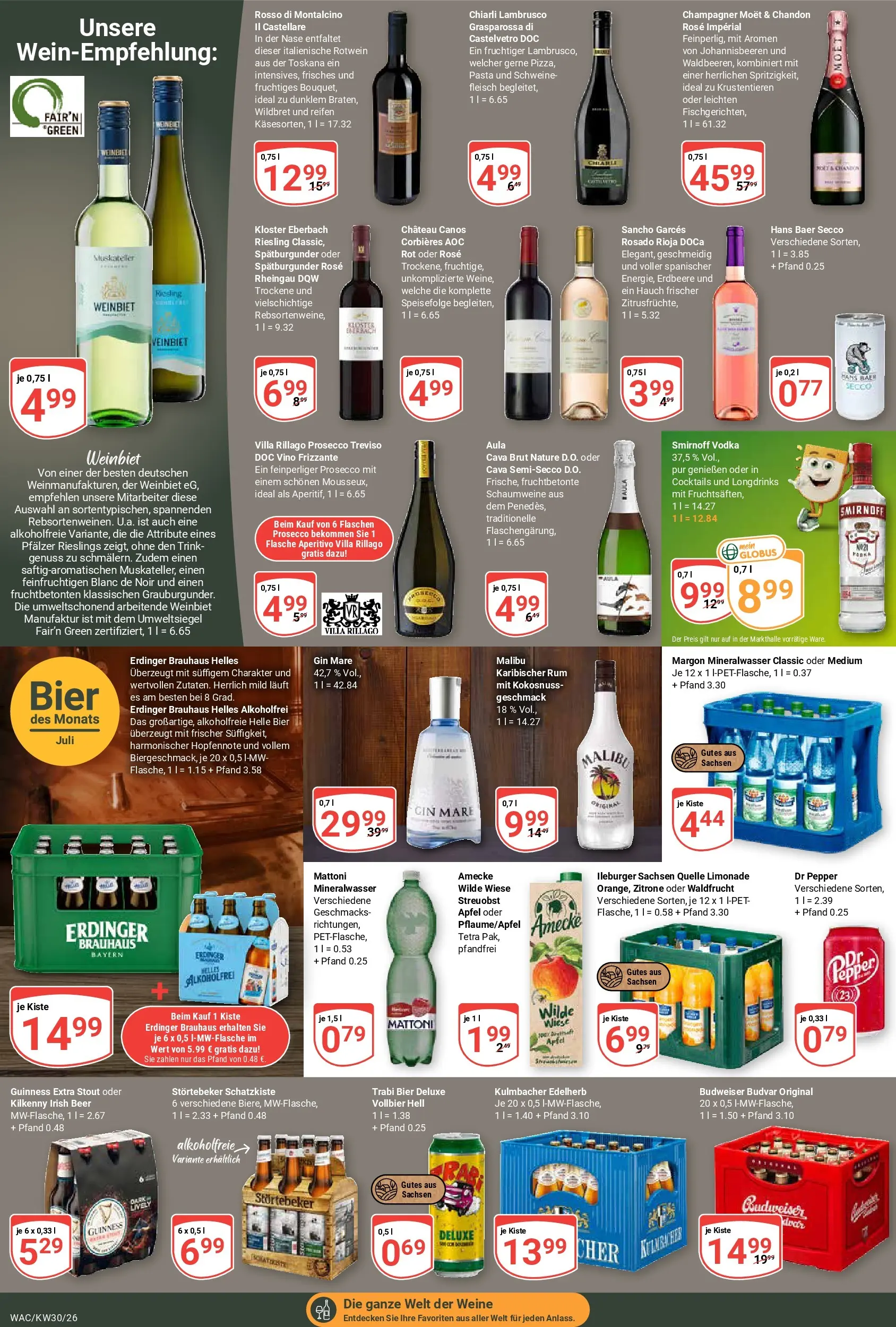 Globus Prospekt Markkleeberg (ab 20.07.2026) » Angebote online | Seite: 18 | Produkte: Bier, Zitrone, Pasta, Budweiser