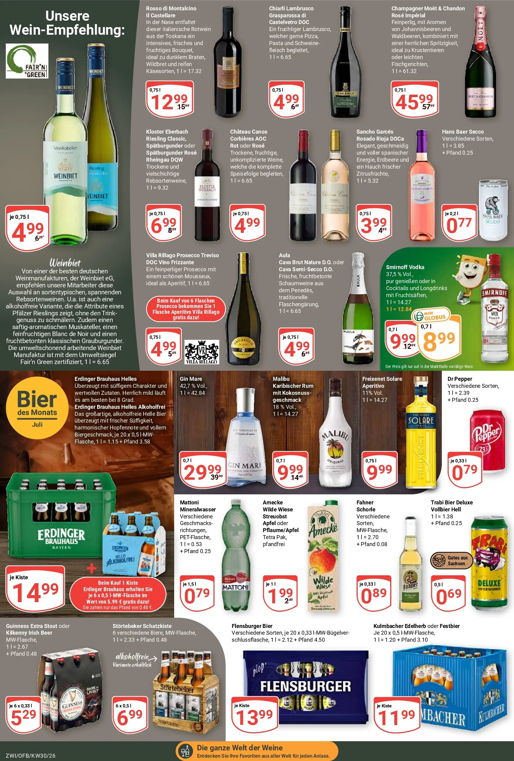 Globus Prospekt Zwickau (ab 19.07.2026) » Angebote online | Seite: 18 | Produkte: Erdinger, Rotwein, Rum, Fleisch