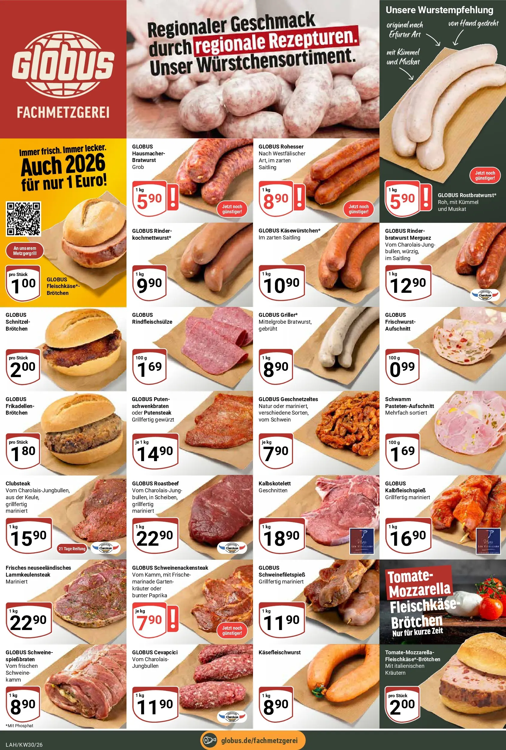 Globus Prospekt Lahnstein (ab 20.07.2026) » Angebote online | Seite: 9 | Produkte: Bratwurst, Schnitzel, Roastbeef, Paprika