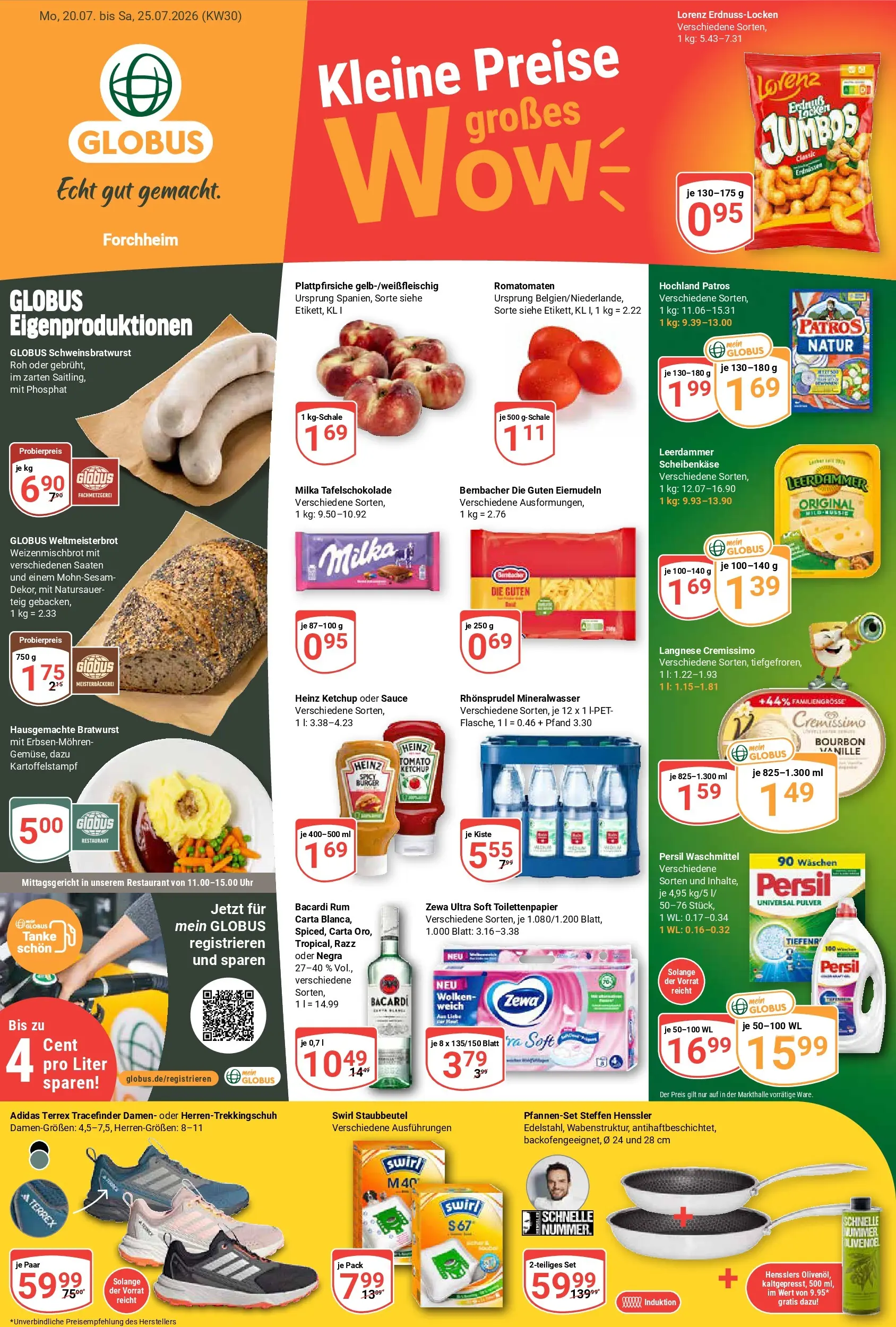 Globus Prospekt Forchheim (ab 20.07.2026) » Angebote online | Seite: 5 | Produkte: Bacardi, Langnese cremissimo, Zewa, Mineralwasser