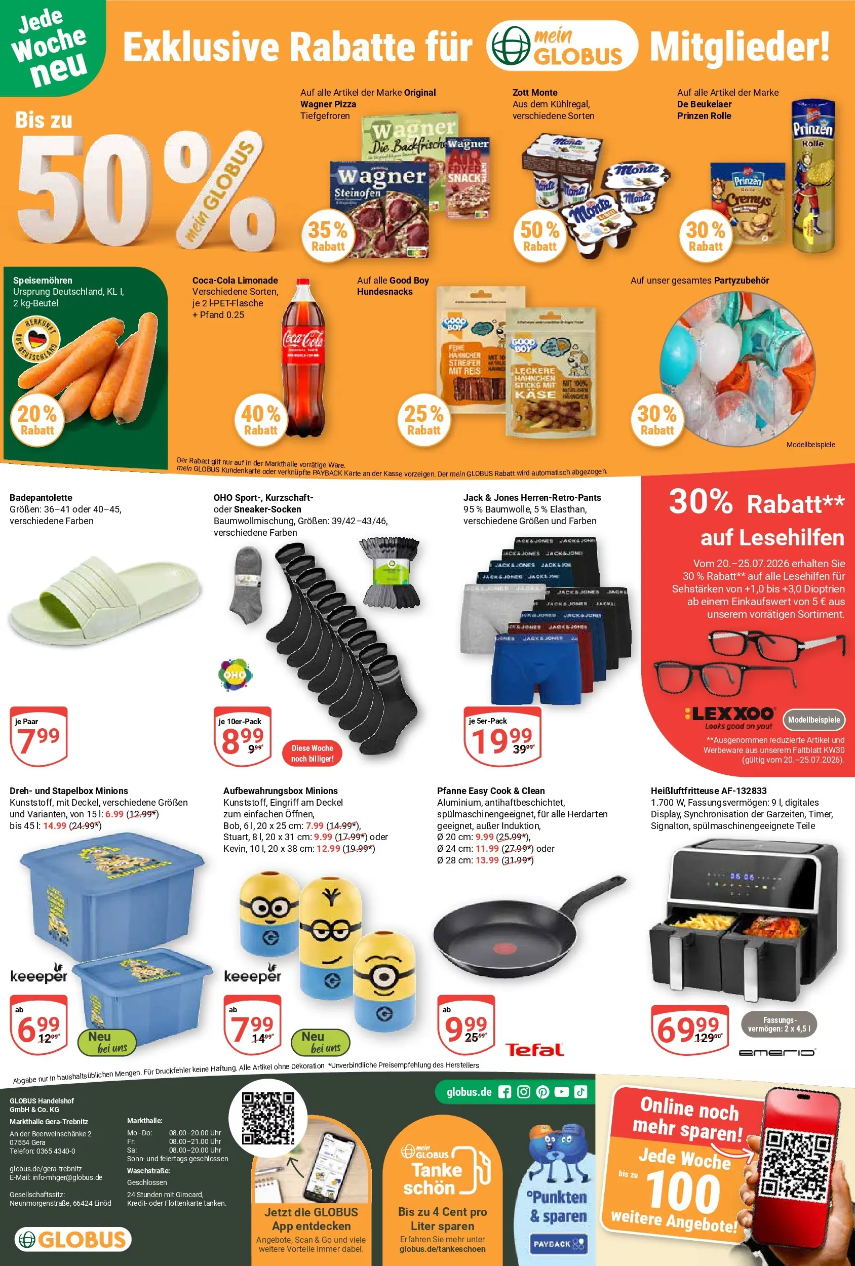 Globus Prospekt Gera (ab 20.07.2026) » Angebote online | Seite: 26 | Produkte: Cola, Limonade, Wagner pizza, Telefon