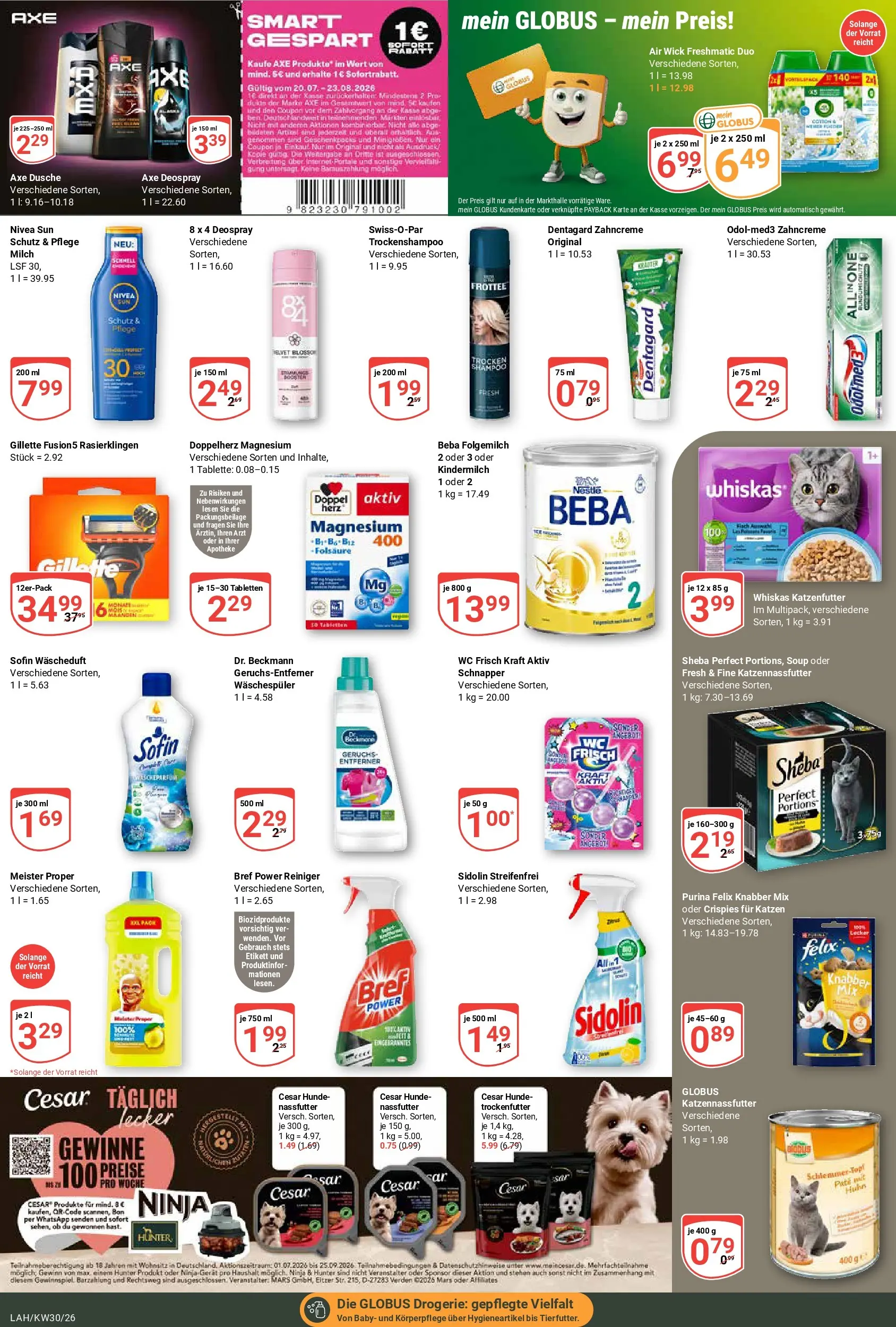 Globus Prospekt Lahnstein (ab 20.07.2026) » Angebote online | Seite: 16 | Produkte: Top, Milch, Mars, Wc frisch