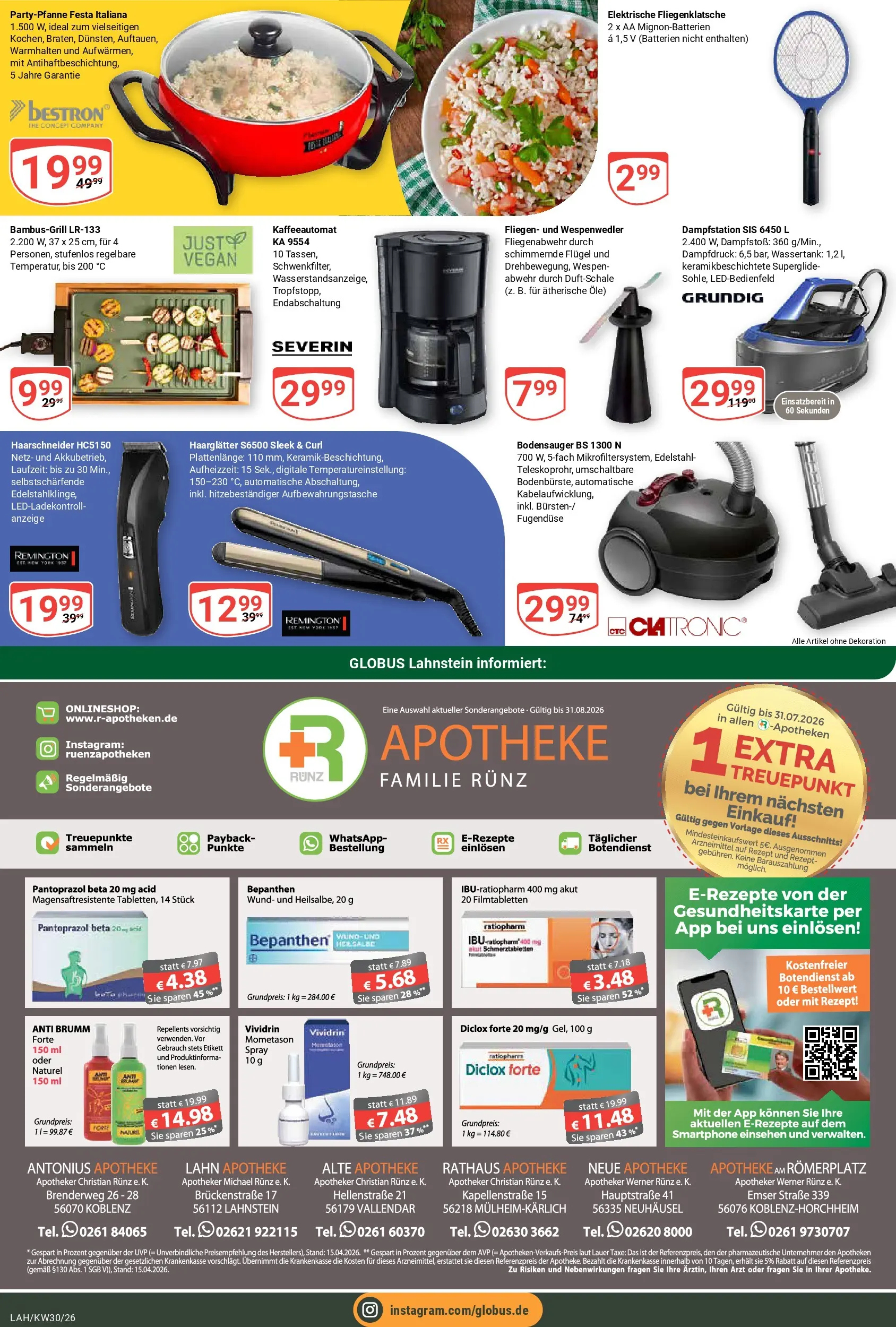 Globus Prospekt Lahnstein (ab 20.07.2026) » Angebote online | Seite: 23 | Produkte: Haarglätter, Batterien, Smartphone