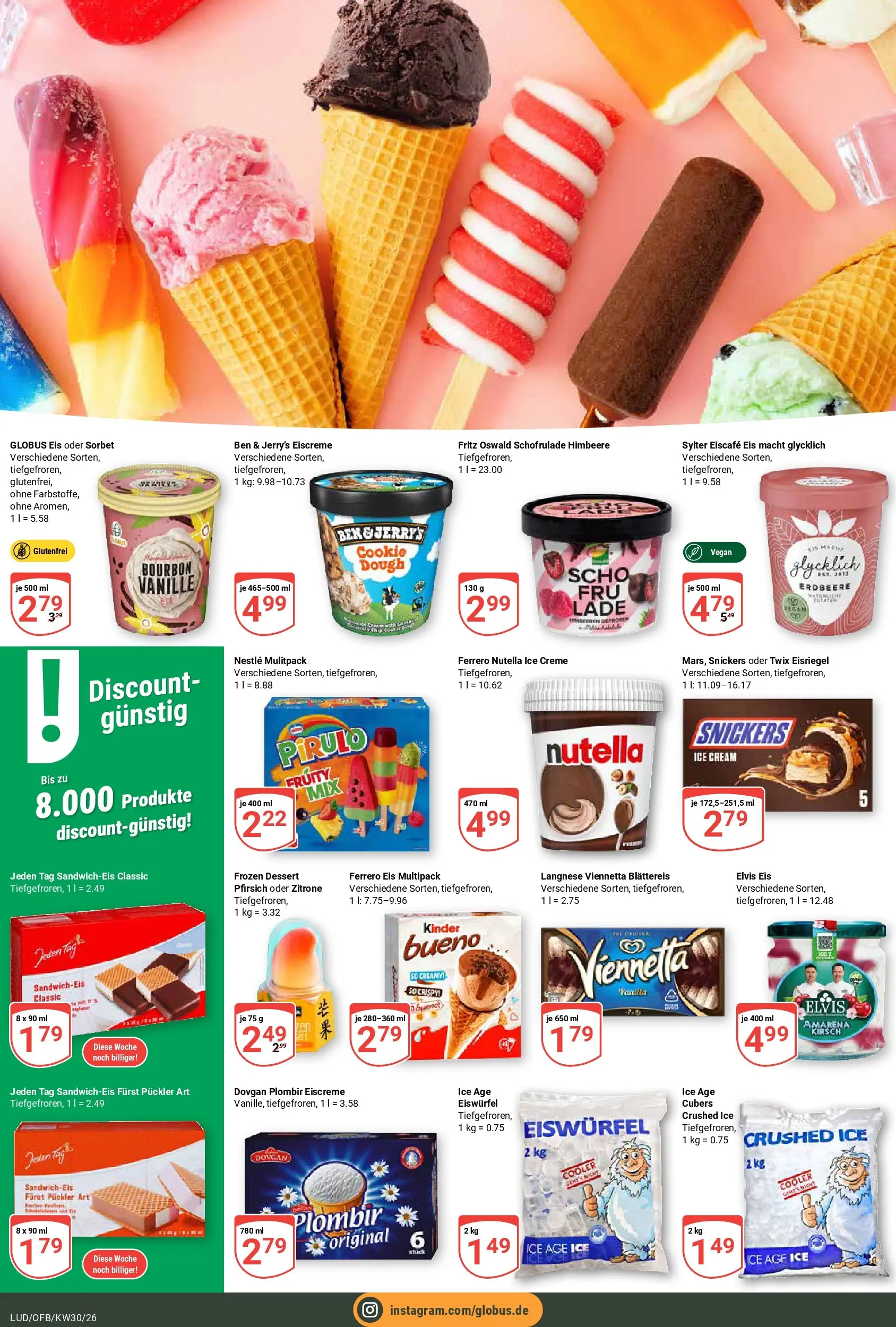 Globus Prospekt Ludwigshafen-Oggersheim (ab 20.07.2026) » Angebote online | Seite: 14 | Produkte: Ben & Jerry's, Zitrone, Pfirsich, Eis