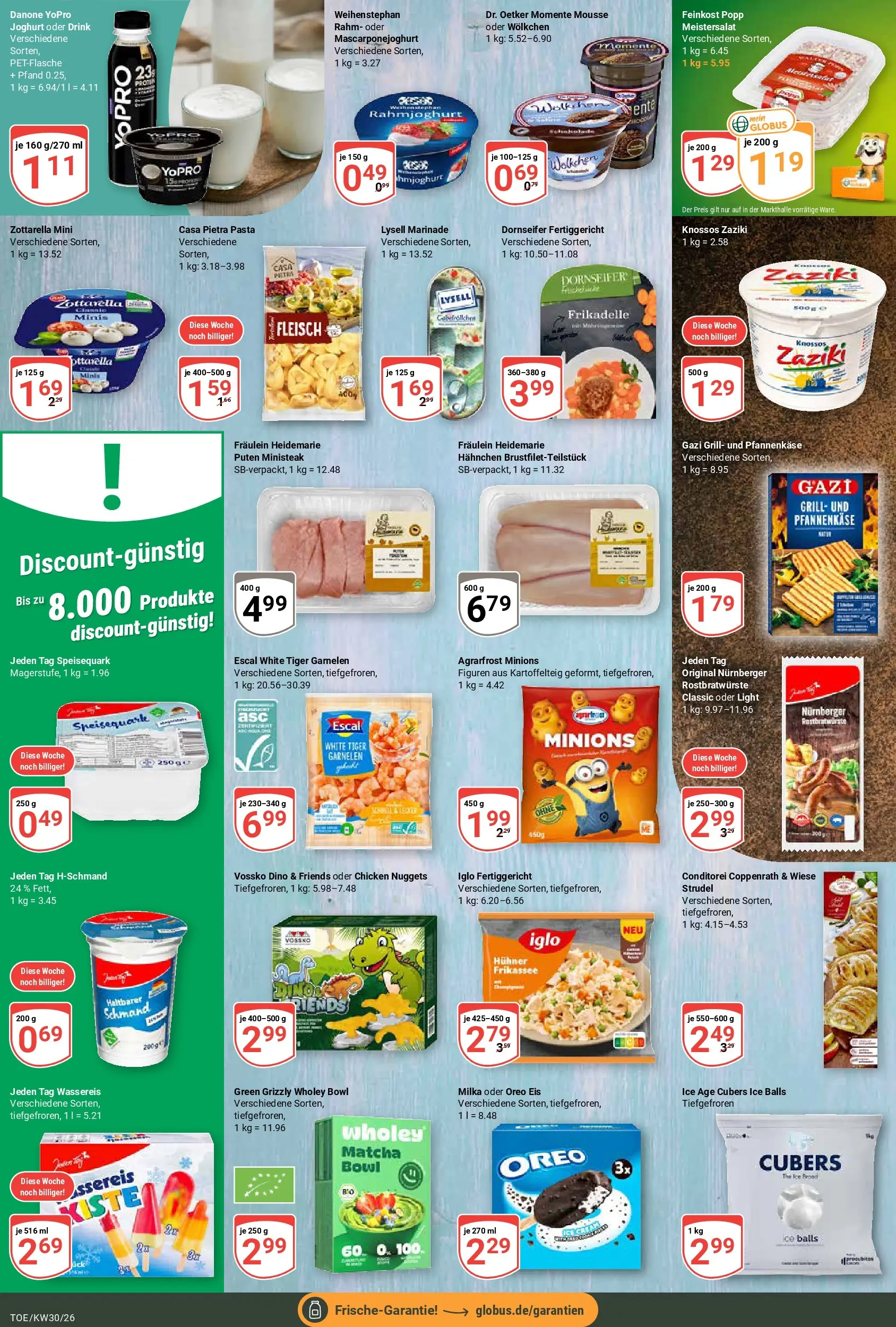 Globus Prospekt Tönisvorst (ab 20.07.2026) » Angebote online | Seite: 9 | Produkte: Milka, Fleisch, Speisequark, Ente