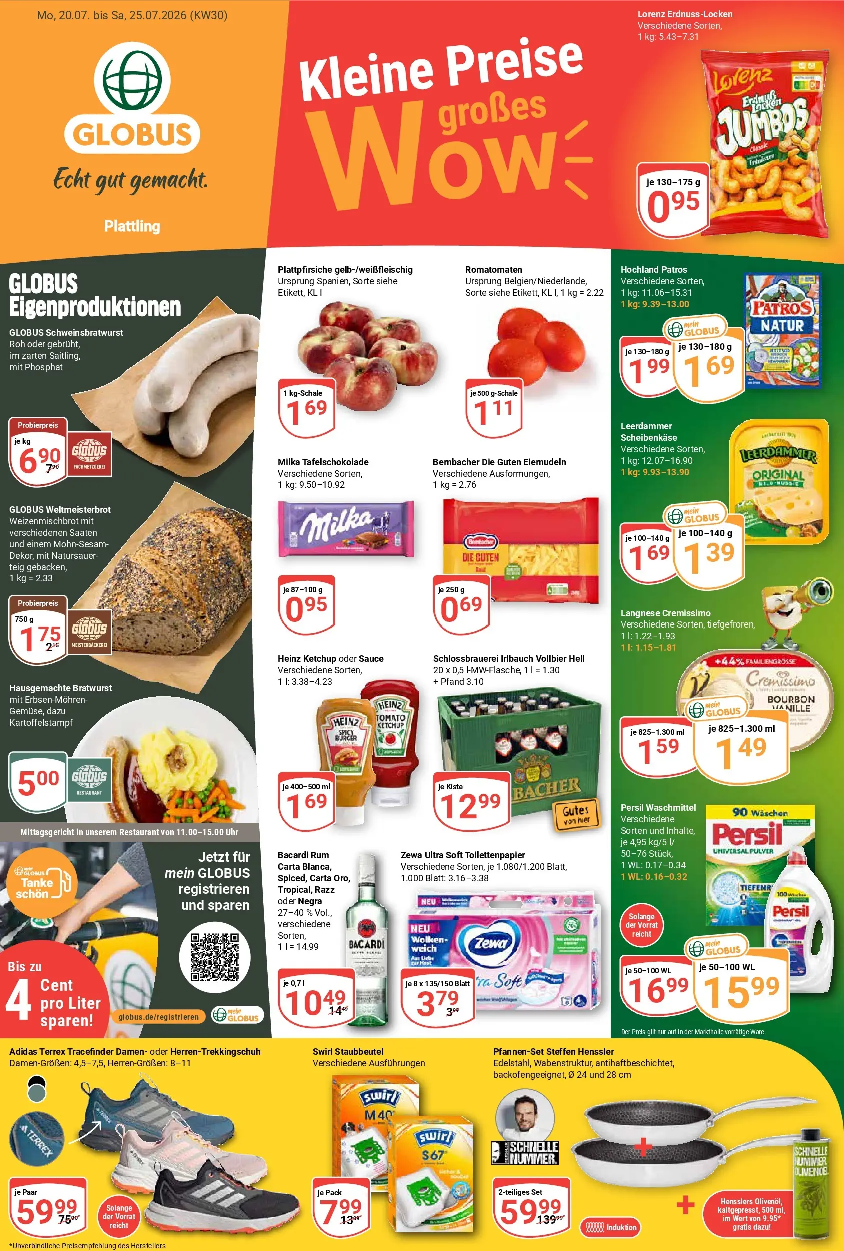 Globus Prospekt Plattling (ab 20.07.2026) » Angebote online | Seite: 5 | Produkte: Cremissimo, Burger, Zewa, Milka