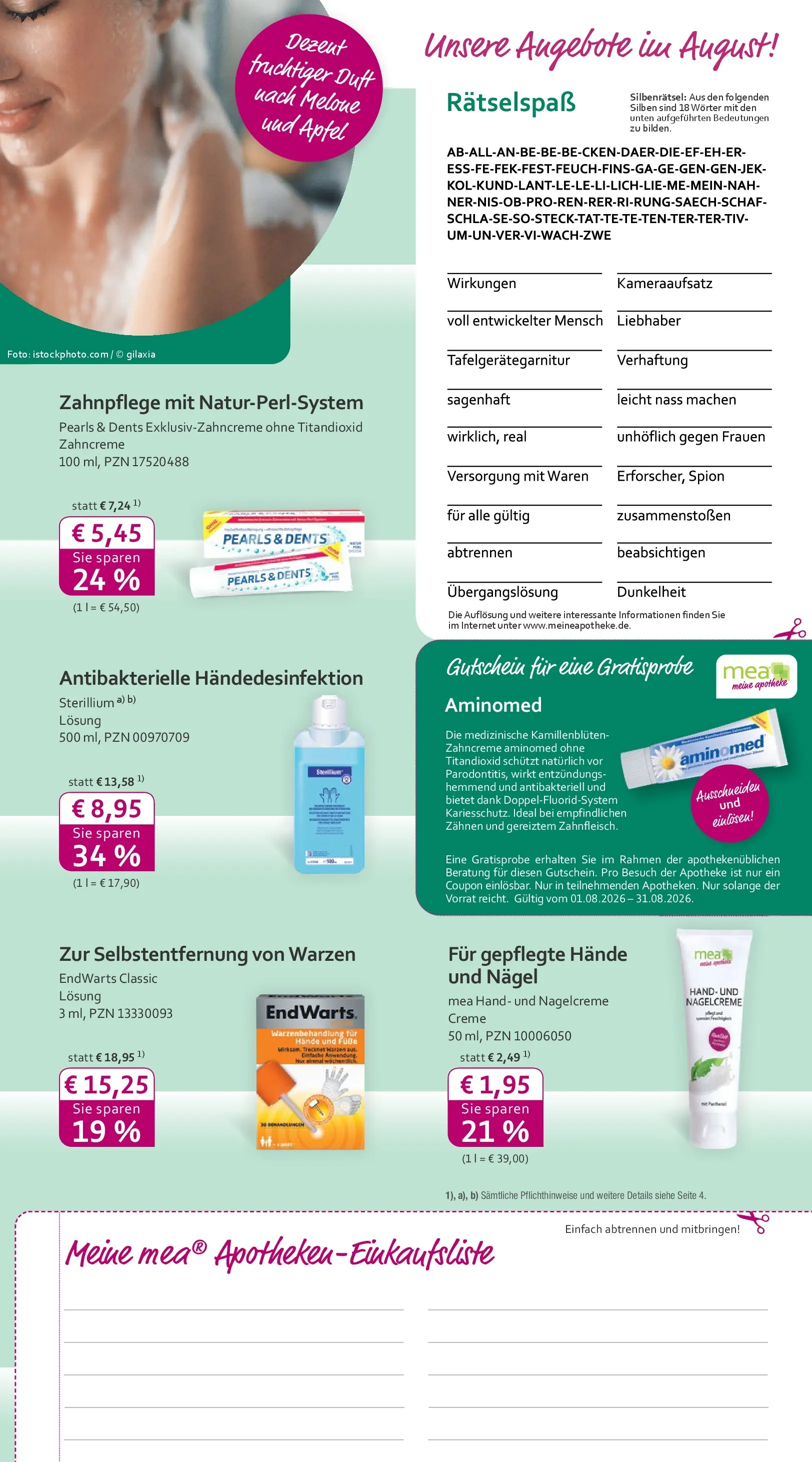 Angebote - mea Apotheke: Top Angebote im Juli! (ab 01.07.2026) zum Blättern | Seite: 3 | Produkte: Duft, Äpfel, Creme, Melone