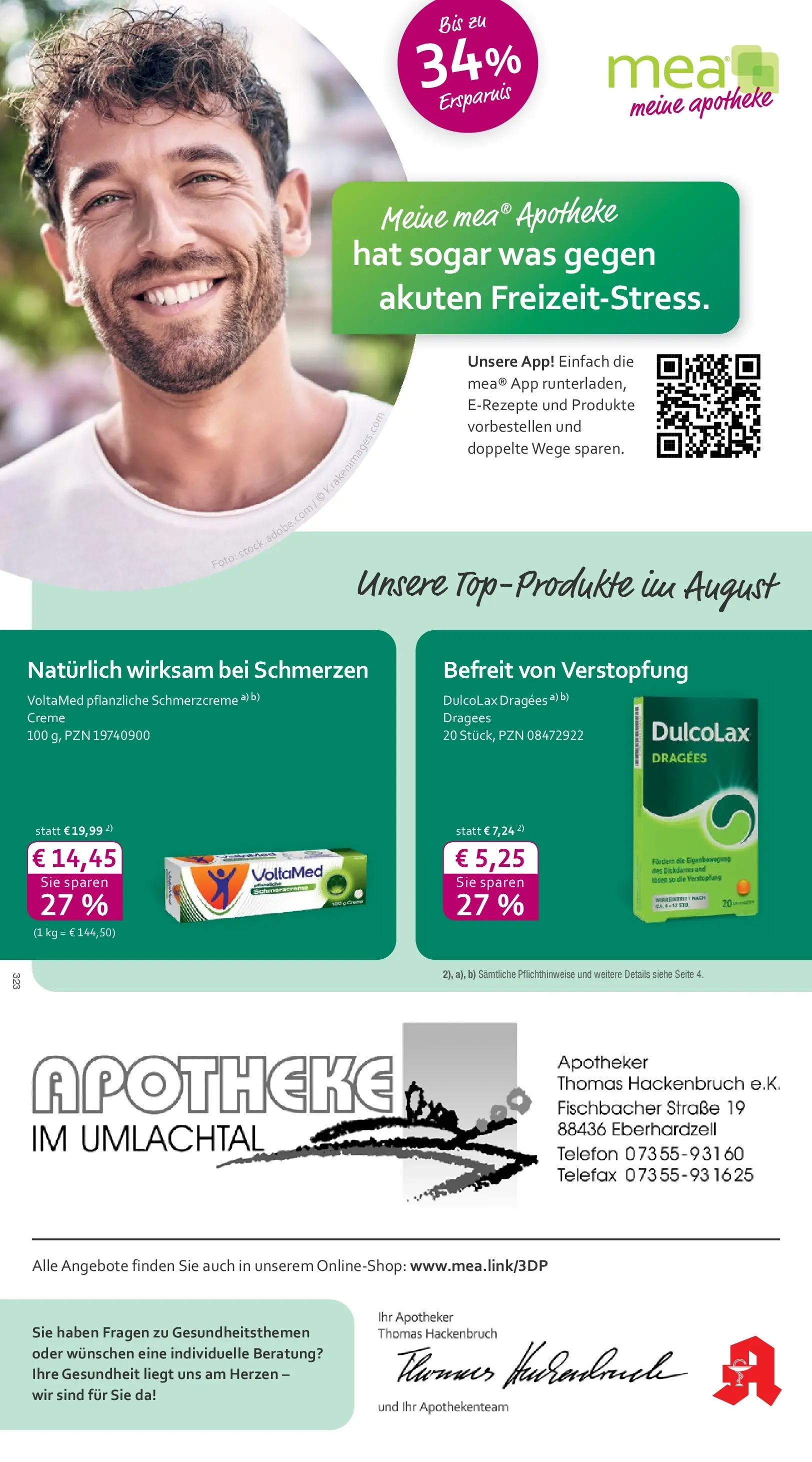 Angebote - mea Apotheke: Top Angebote im Juli! (ab 01.07.2026) zum Blättern | Seite: 1 | Produkte: Creme, Telefon