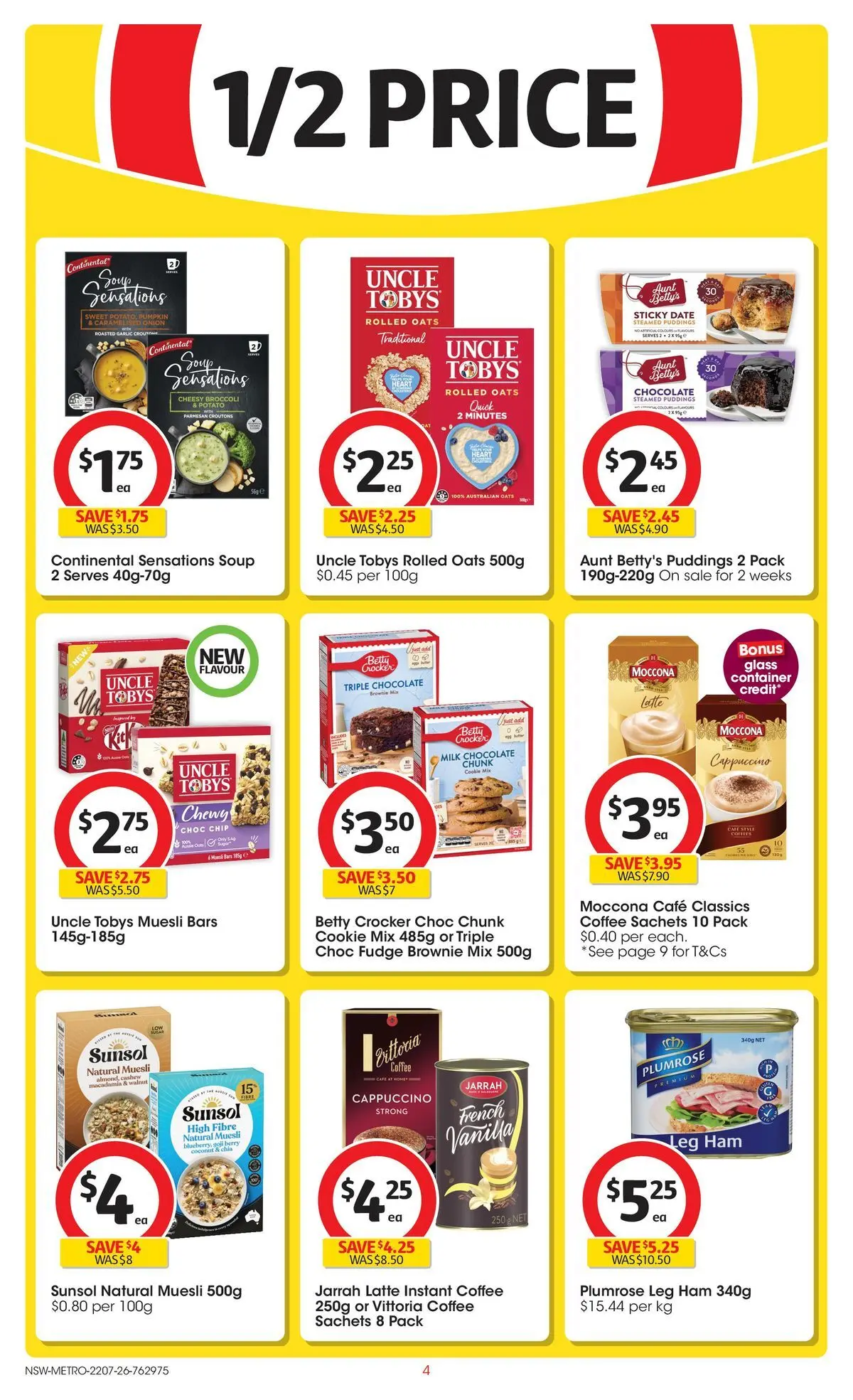 ﻿Coles catalogue valid from 22/07/2026 > Online Australia | Page: 4 | Products: Oats, Soup, Date, Moccona