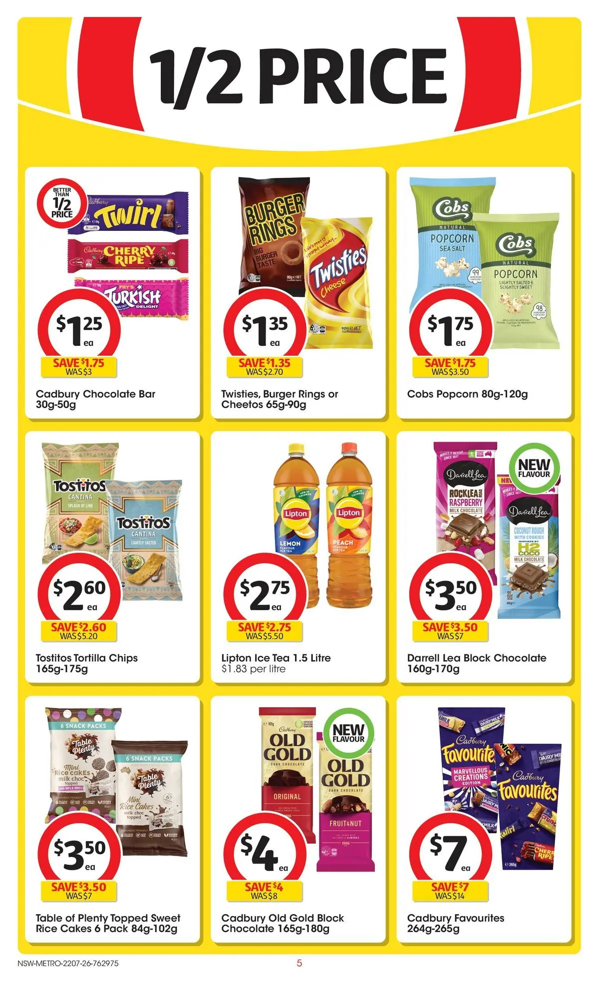 ﻿Coles catalogue valid from 22/07/2026 > Online Australia | Page: 5 | Products: Dairy, Rice, Tea, Popcorn