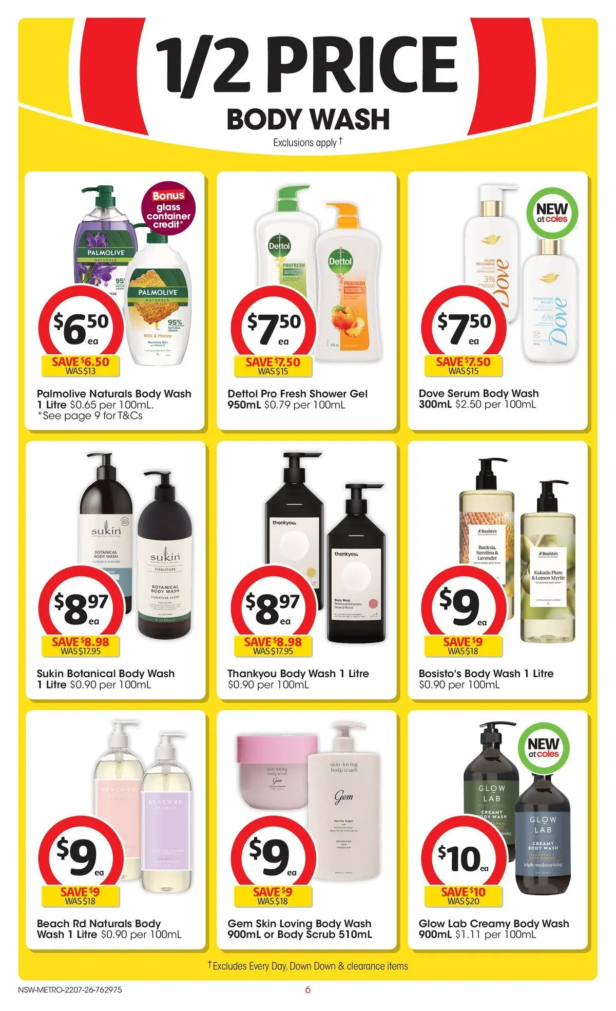 ﻿Coles catalogue valid from 22/07/2026 > Online Australia | Page: 6 | Products: Shower, Scrub, Honey, Lemon