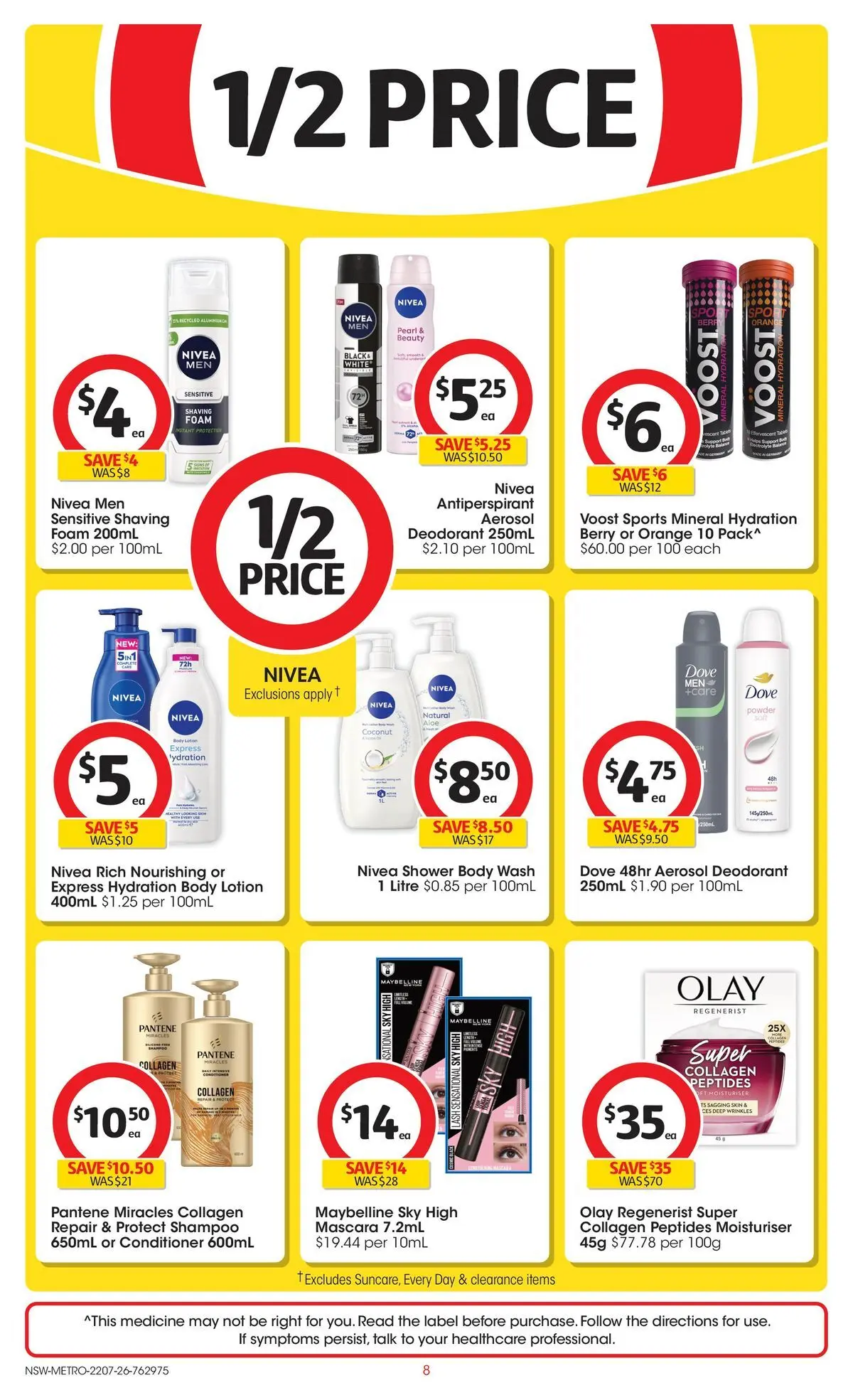 ﻿Coles catalogue valid from 22/07/2026 > Online Australia | Page: 8 | Products: Mascara, Lotion, Moisturiser, Deodorant