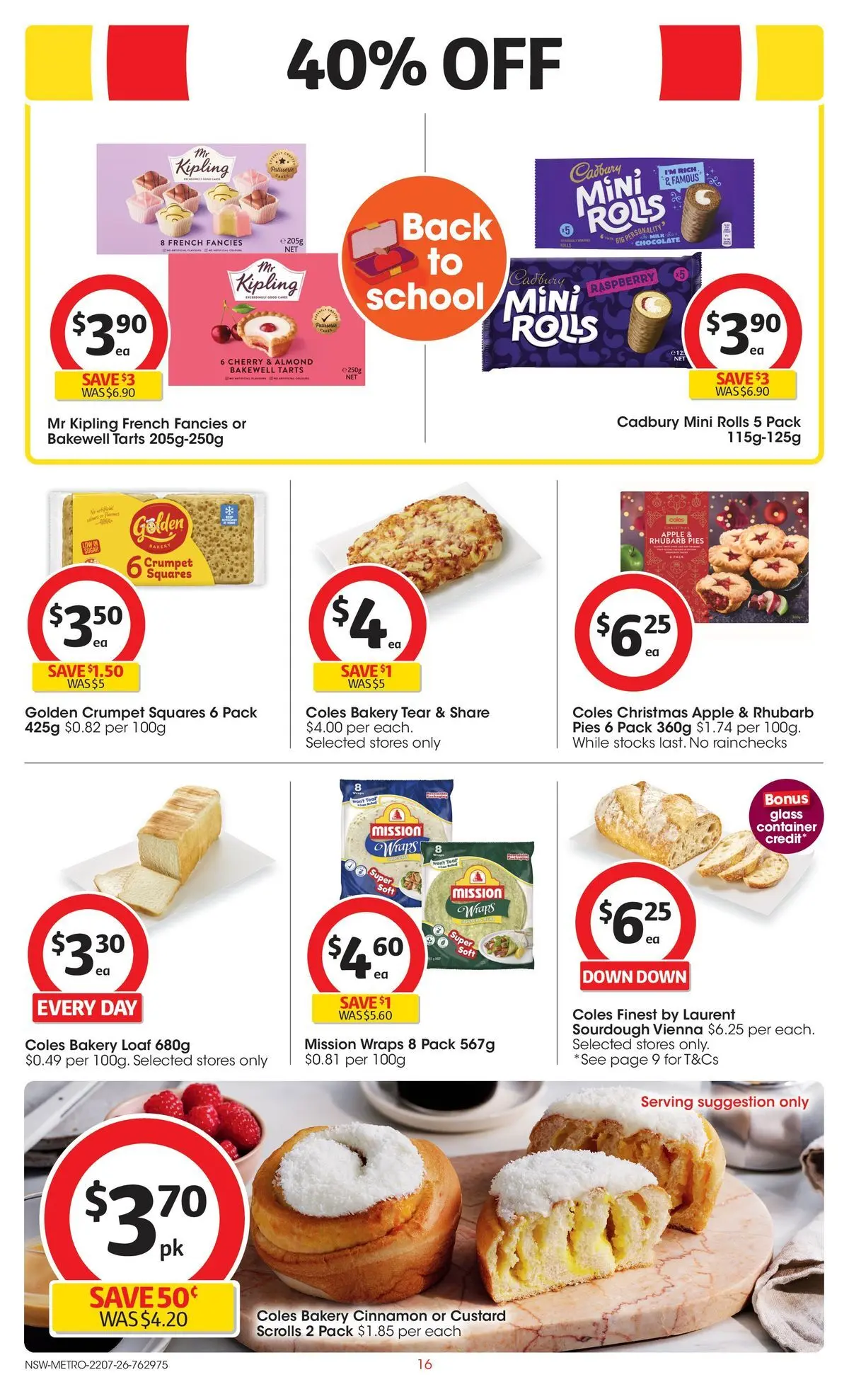 ﻿Coles catalogue valid from 22/07/2026 > Online Australia | Page: 16 | Products: Milk, Bread, Chocolate, Raspberry