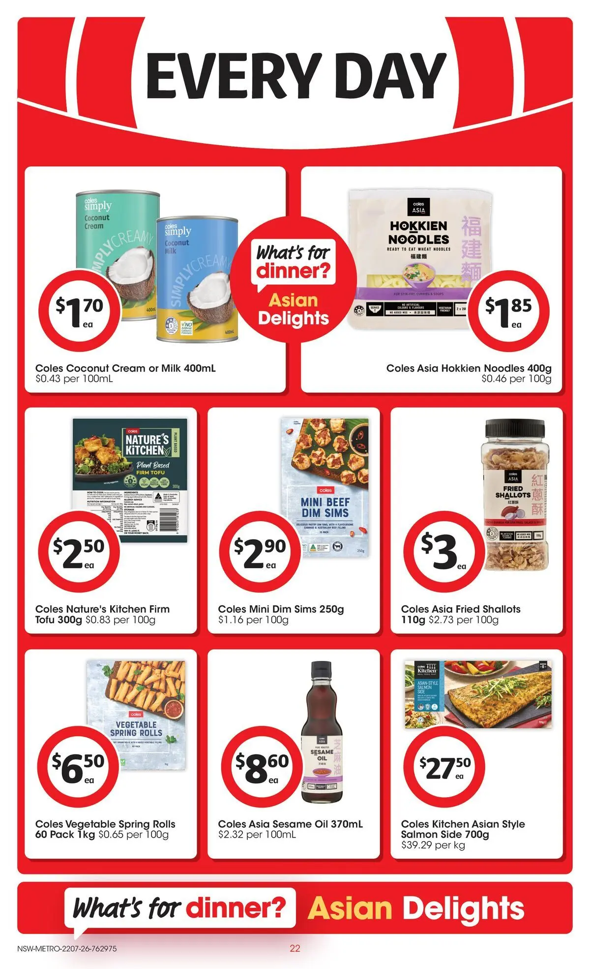﻿Coles catalogue valid from 22/07/2026 > Online Australia | Page: 22 | Products: Plant, Oil, Beef, Cream