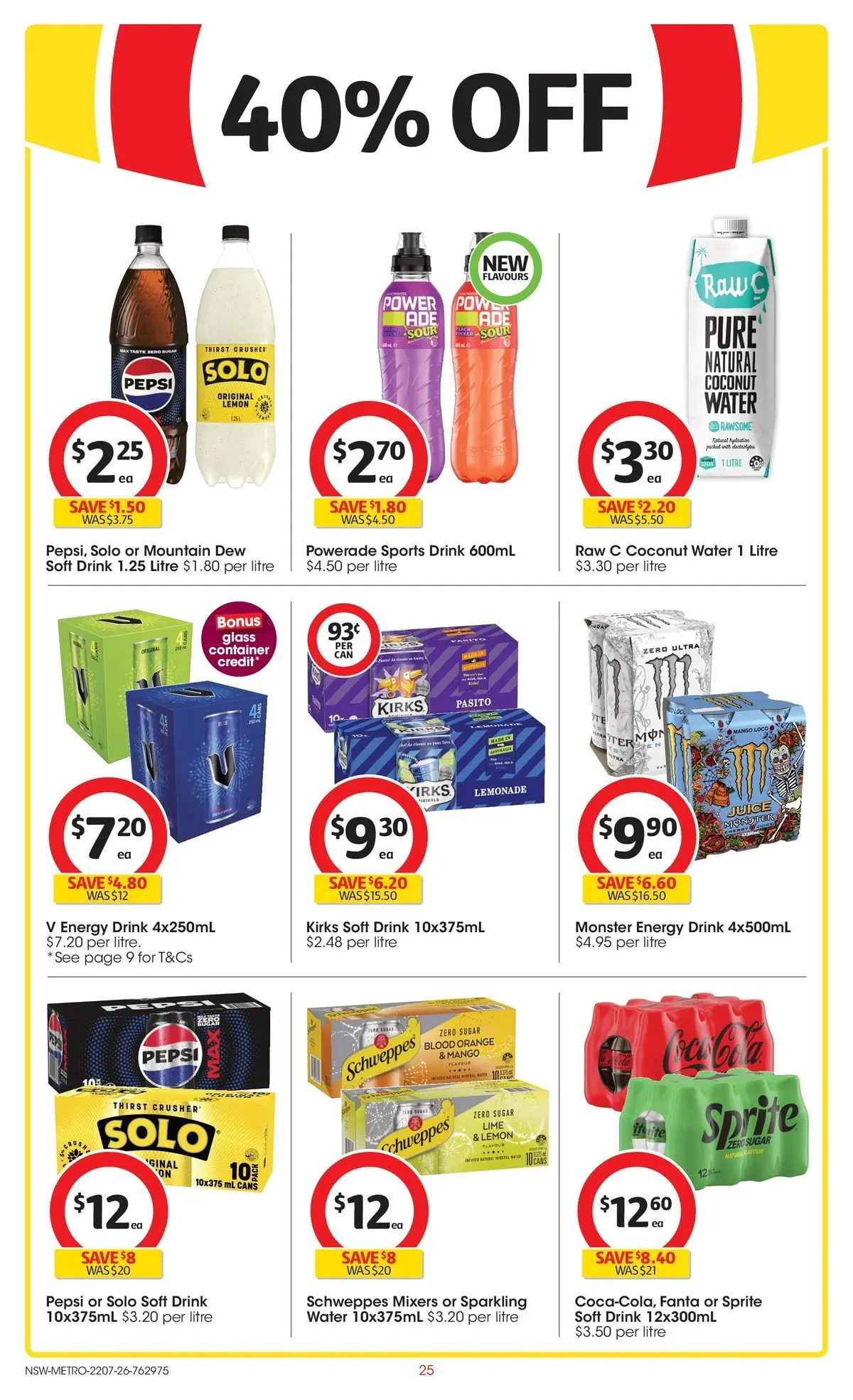 ﻿Coles catalogue valid from 22/07/2026 > Online Australia | Page: 25 | Products: Pepsi, Sugar, Mango, Lime