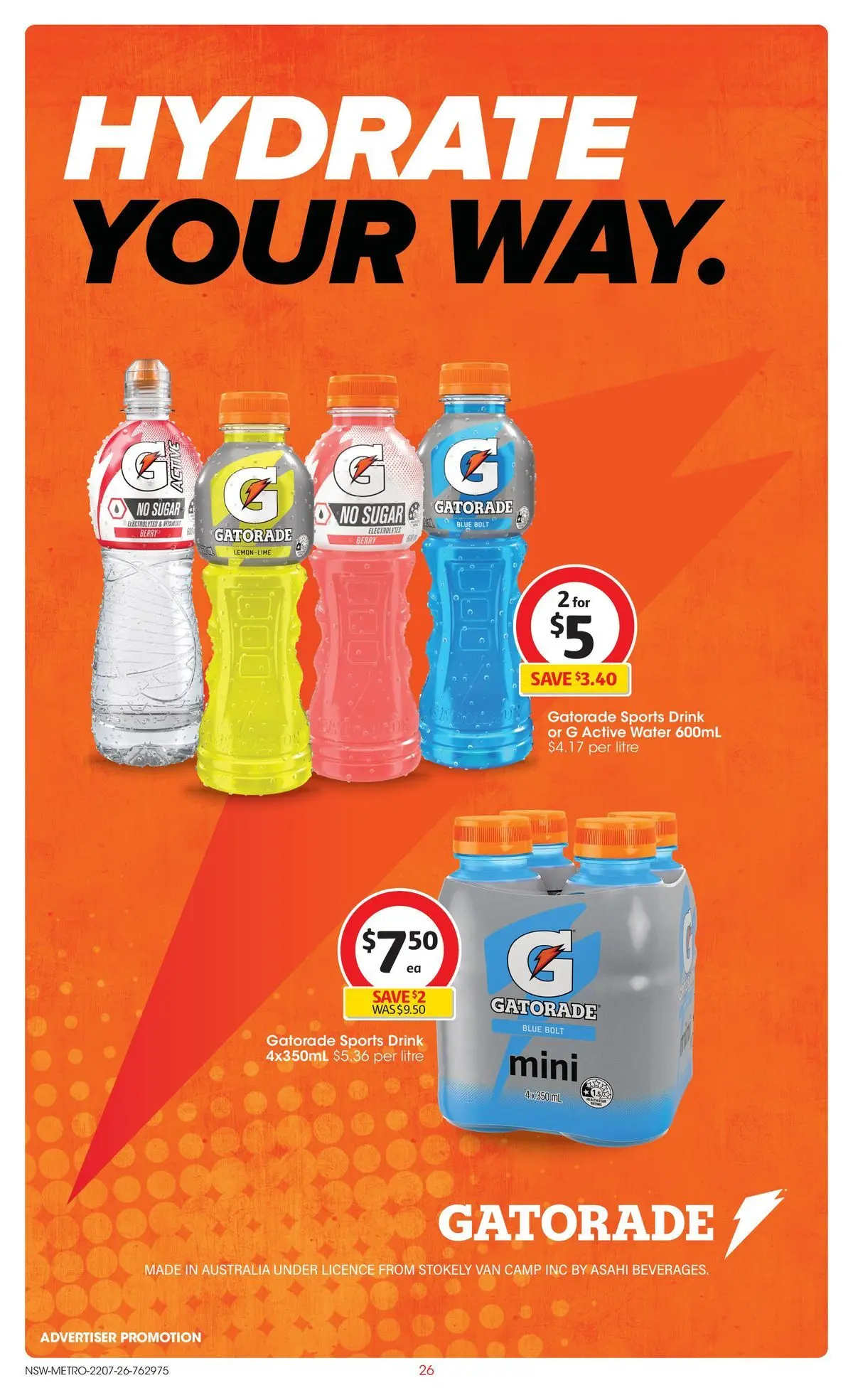 ﻿Coles catalogue valid from 22/07/2026 > Online Australia | Page: 26 | Products: Water, Sugar