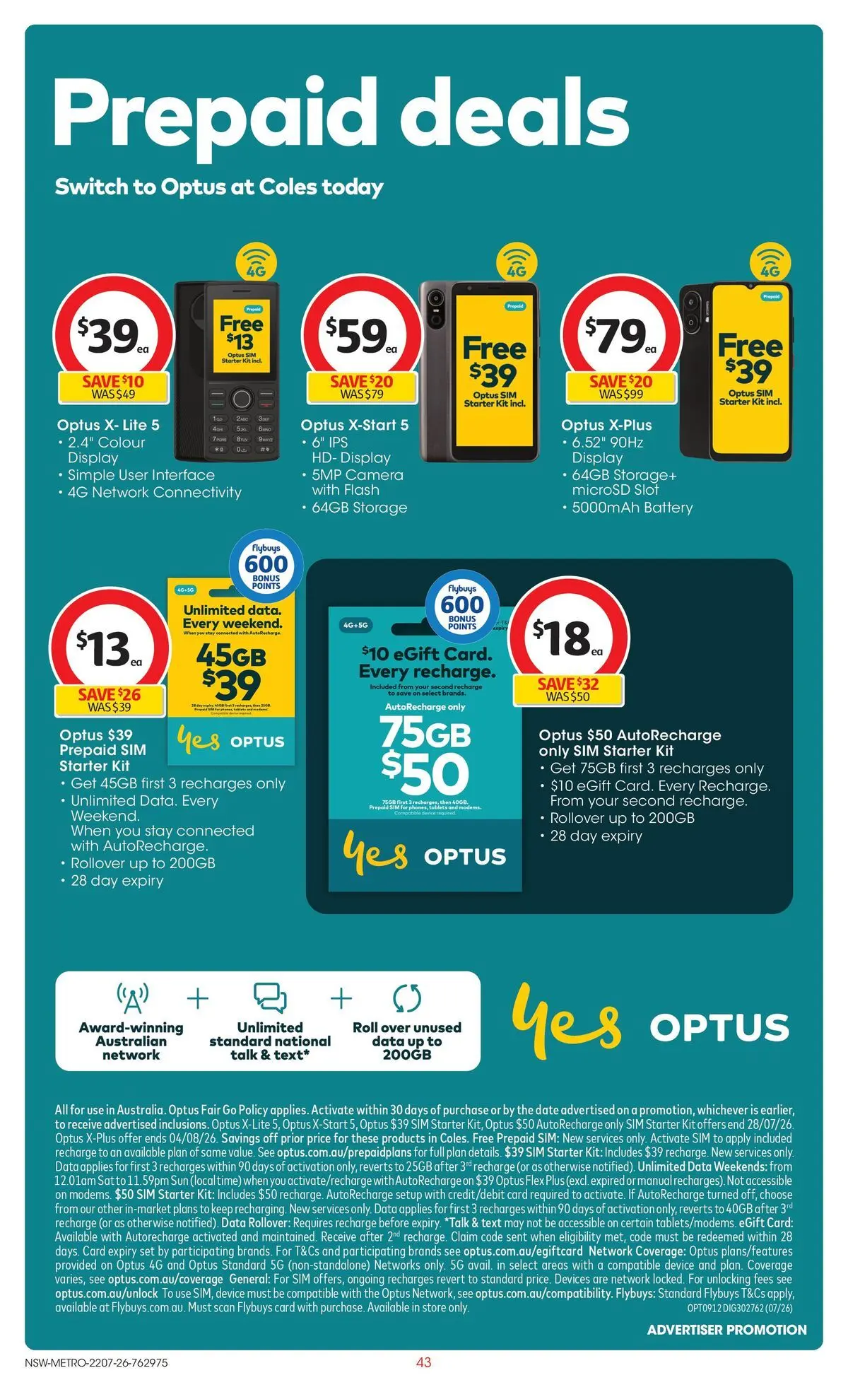 ﻿Coles catalogue valid from 22/07/2026 > Online Australia | Page: 43 | Products: Battery, Date, Camera, Mobile