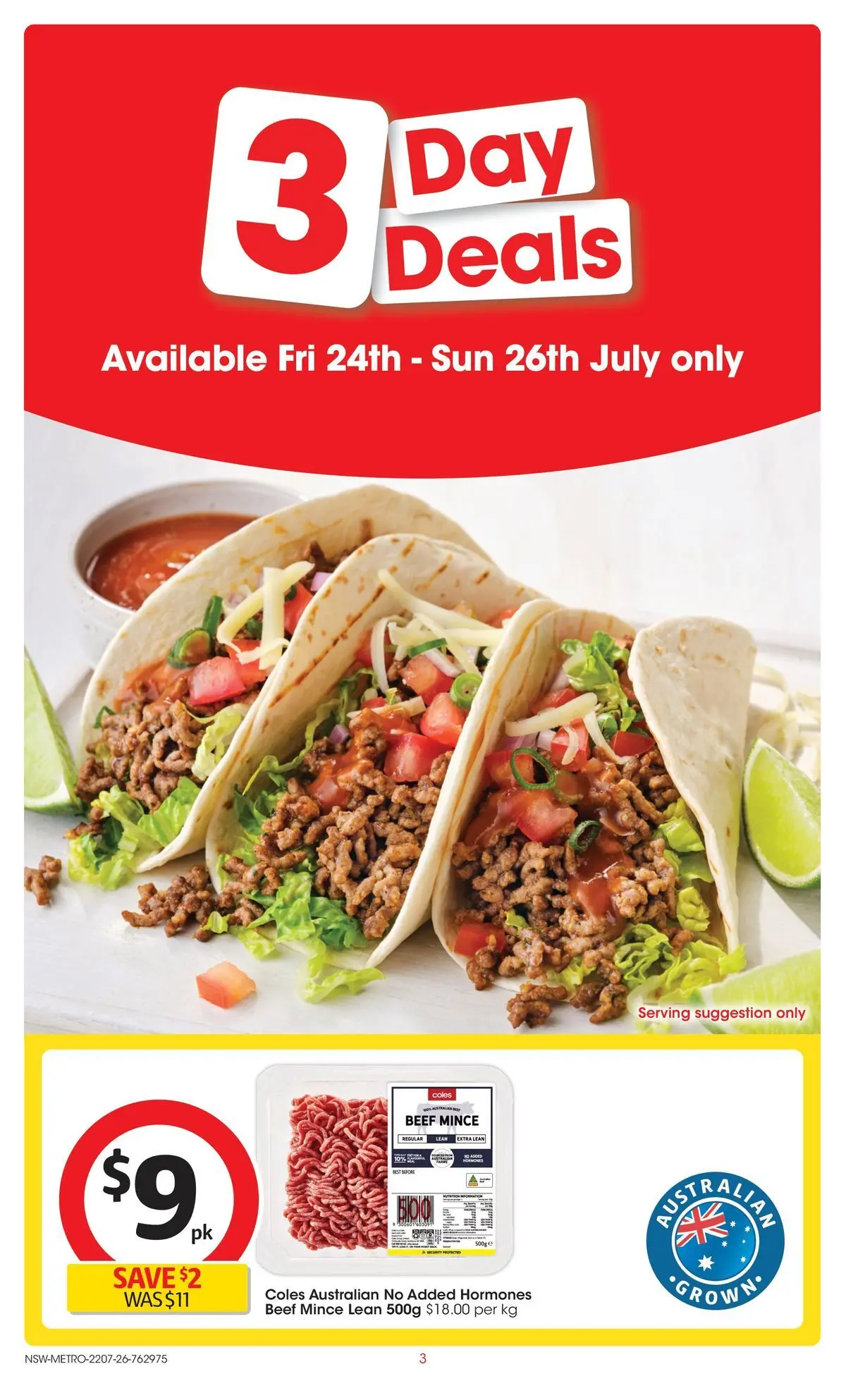 ﻿Coles catalogue valid from 22/07/2026 > Online Australia | Page: 3 | Products: Beef