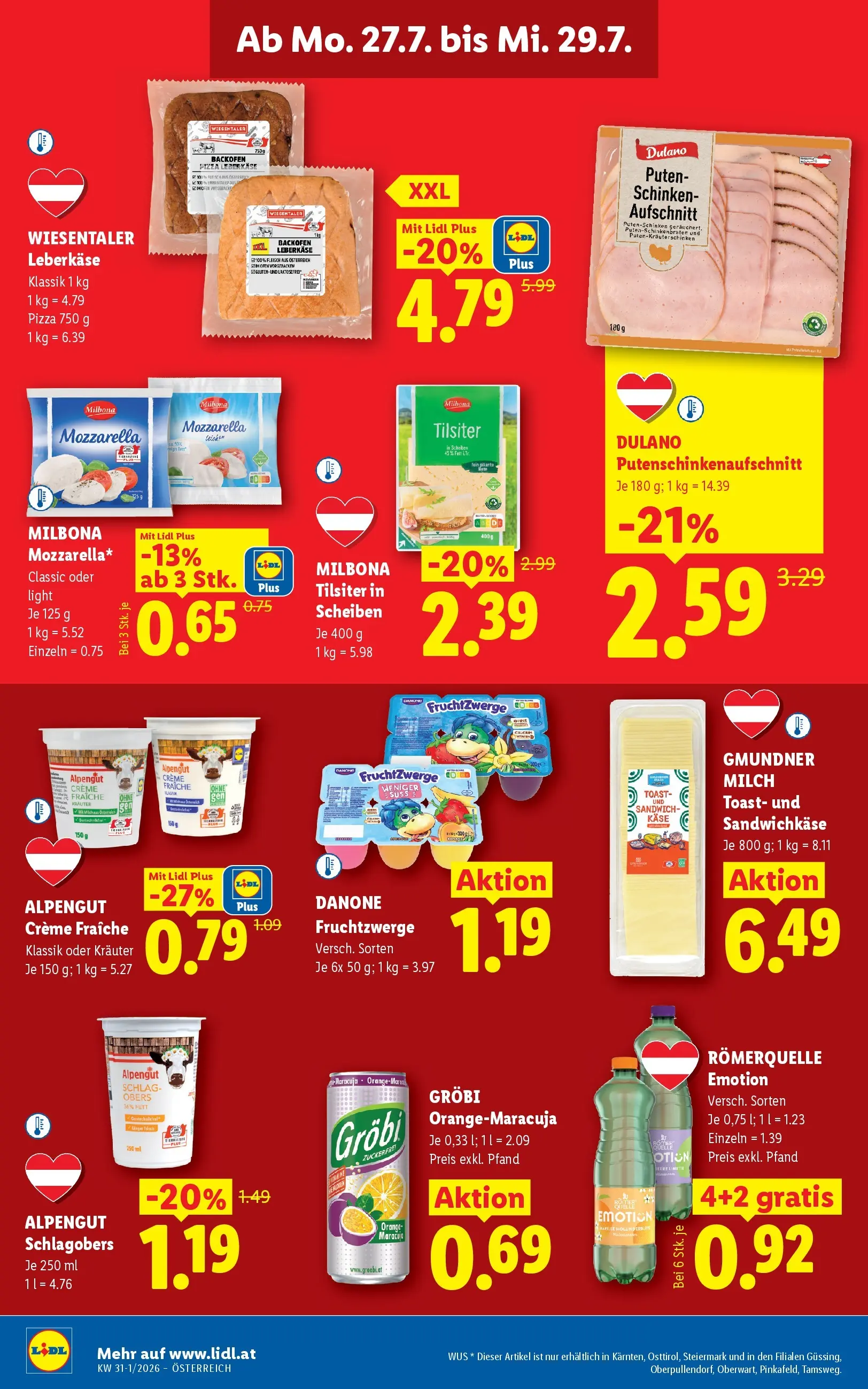 Lidl - Lidl ab 23.07.2026 - Angebote ab donnerstag | Seite: 45 | Produkte: Käse, Creme, Schinken, Pizza