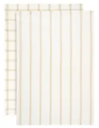 Geschirrtuch-Set Emma Wei&szlig;/Beige, 2-teilig