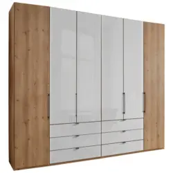Dreht&uuml;renschrank in Wei&szlig;, Eiche Bianco