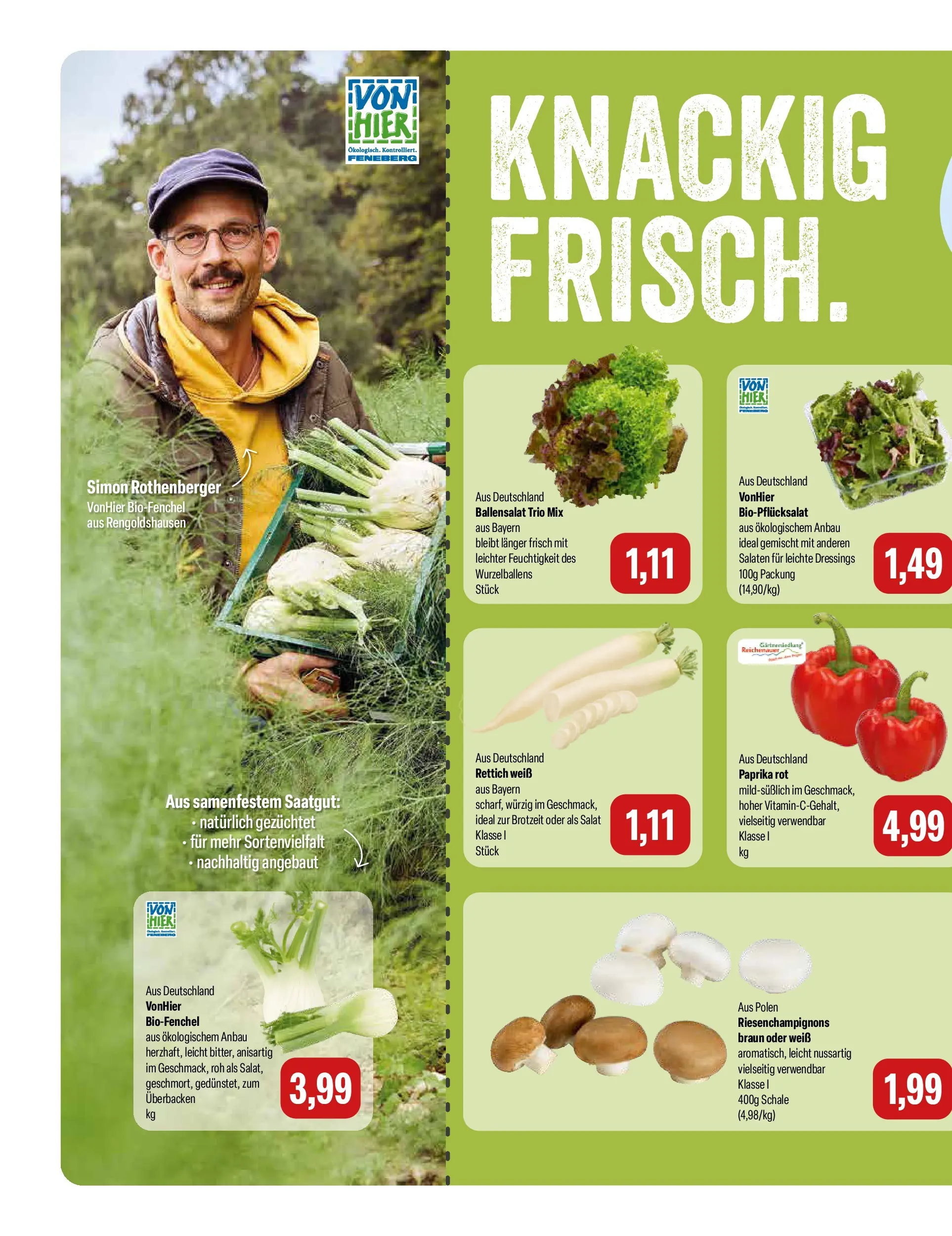 Feneberg Aktuelle Angebote (ab 22.07.2026) zum Blättern | Seite: 8 | Produkte: Paprika rot, Paprika, Salat