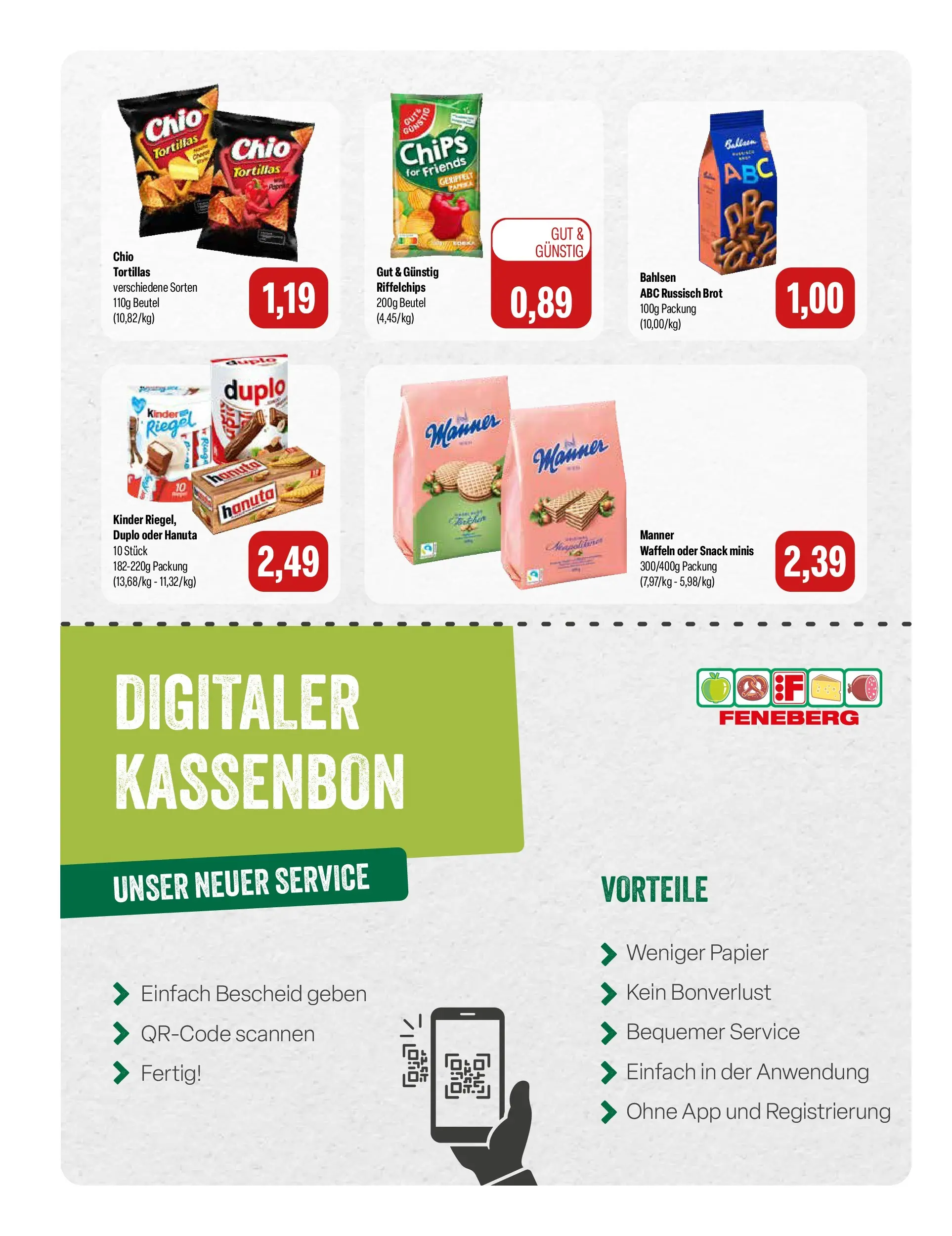 Feneberg Aktuelle Angebote (ab 22.07.2026) zum Blättern | Seite: 14 | Produkte: Waffeln, Chio tortillas, Brot, Chips