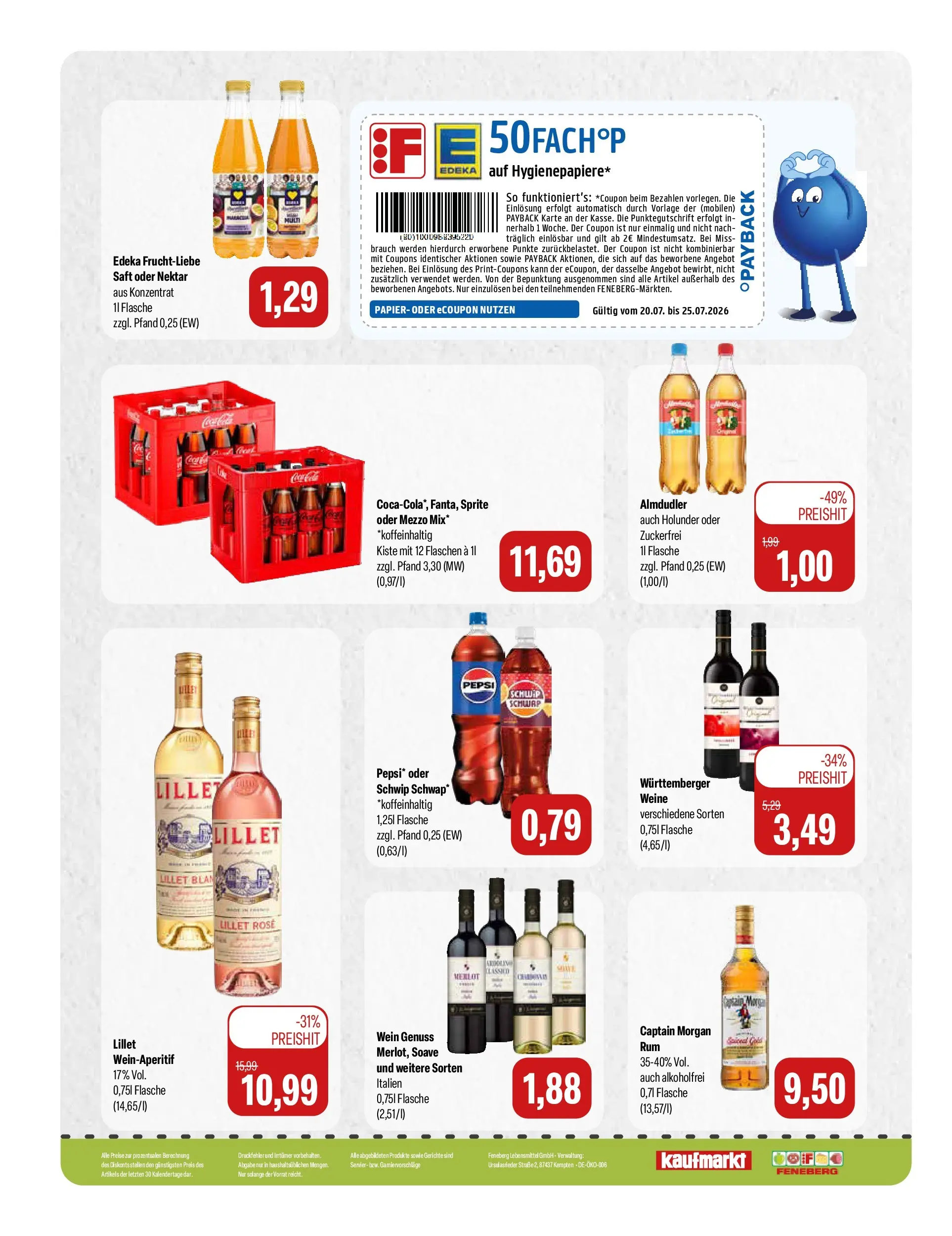 Feneberg Aktuelle Angebote (ab 22.07.2026) zum Blättern | Seite: 16 | Produkte: Merlot, Schwip schwap, Lillet, Wein