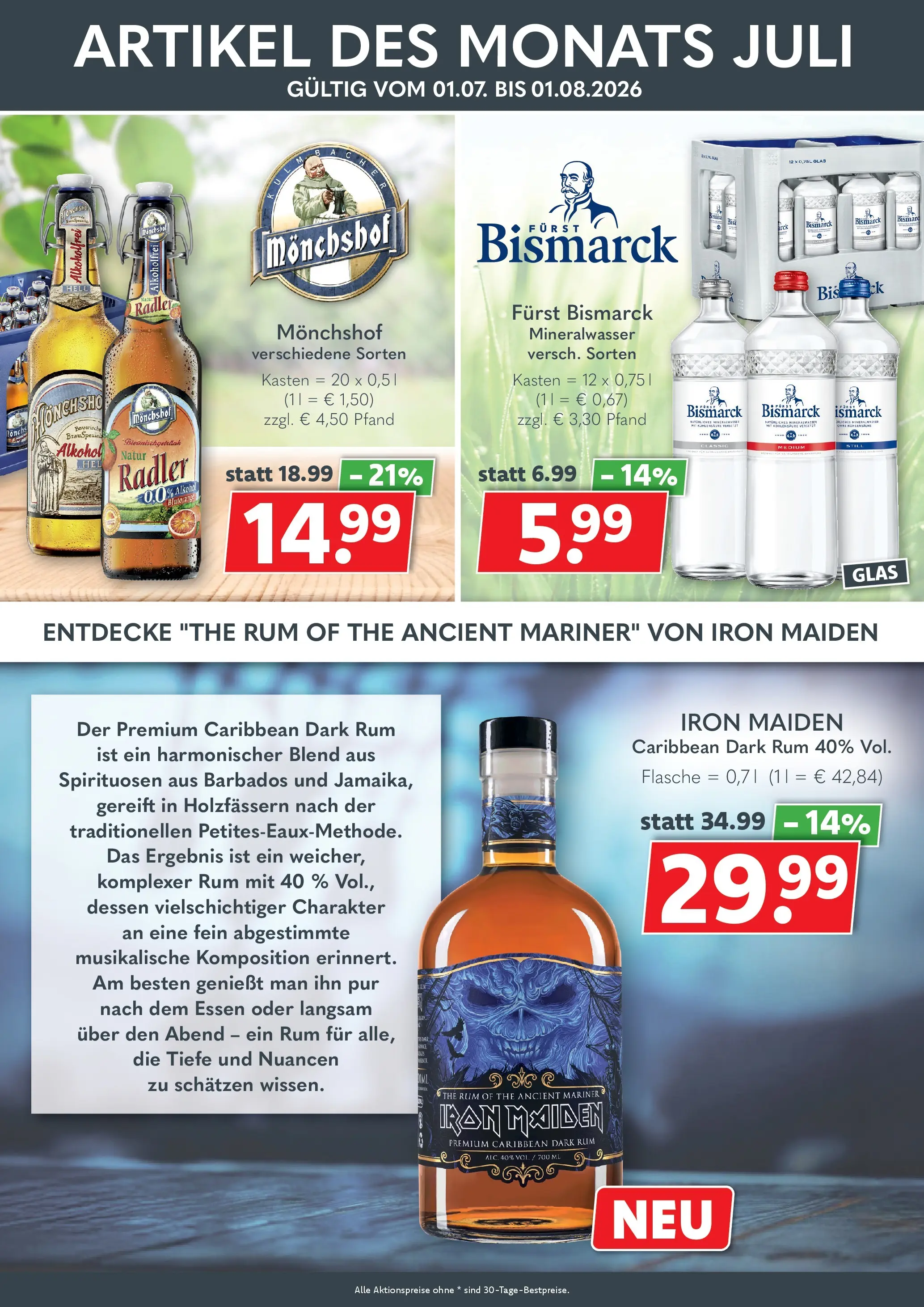 Getränkeland - Getränkeland: Getränkeangebote (ab 20.07.2026) zum Blättern | Seite: 5 | Produkte: Monchshof, Rum, Mineralwasser, Radler