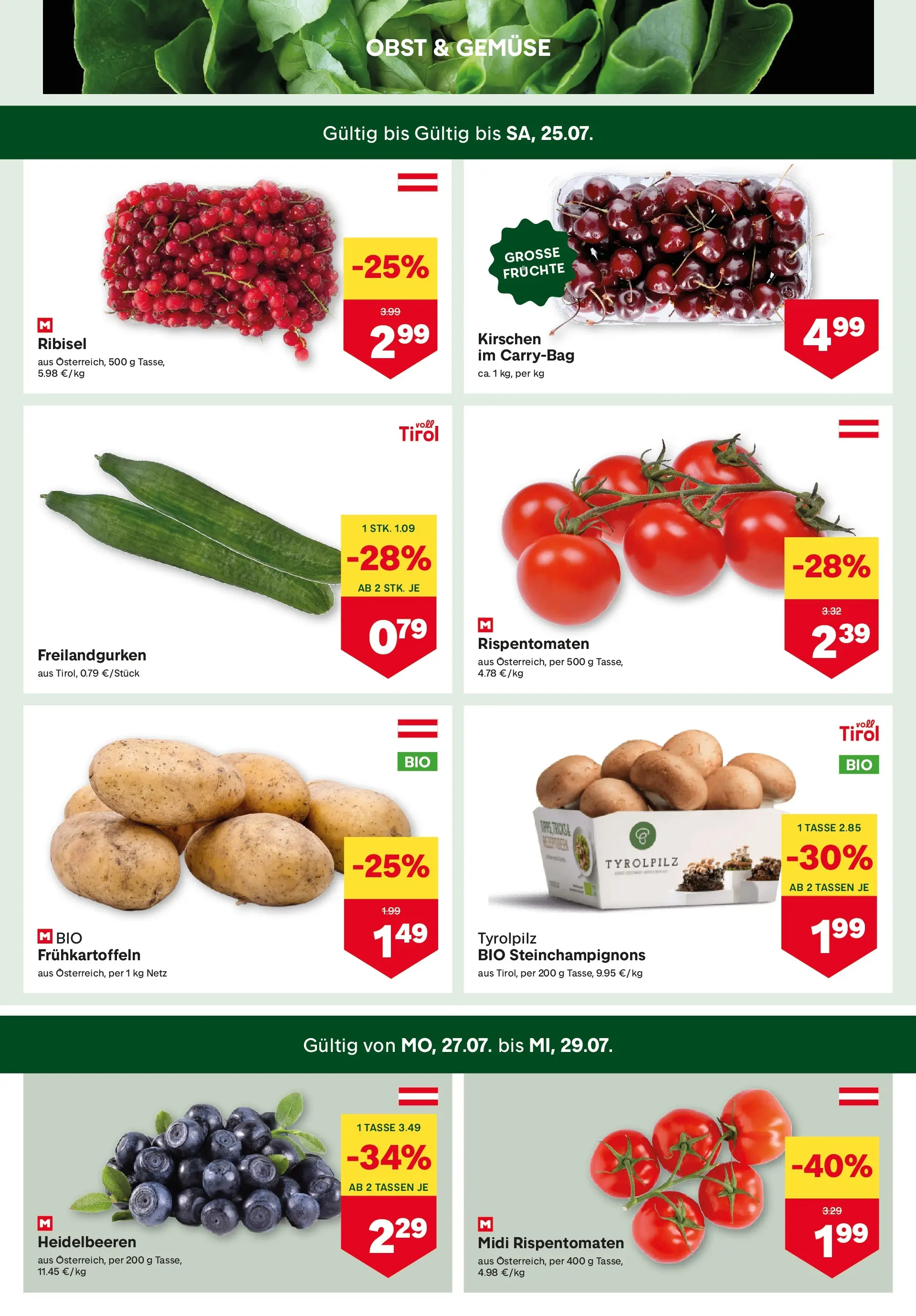 MPREIS Pfunds von 23.07.2026 - Aktuelle Angebote | Seite: 2 | Produkte: Gemüse, Obst