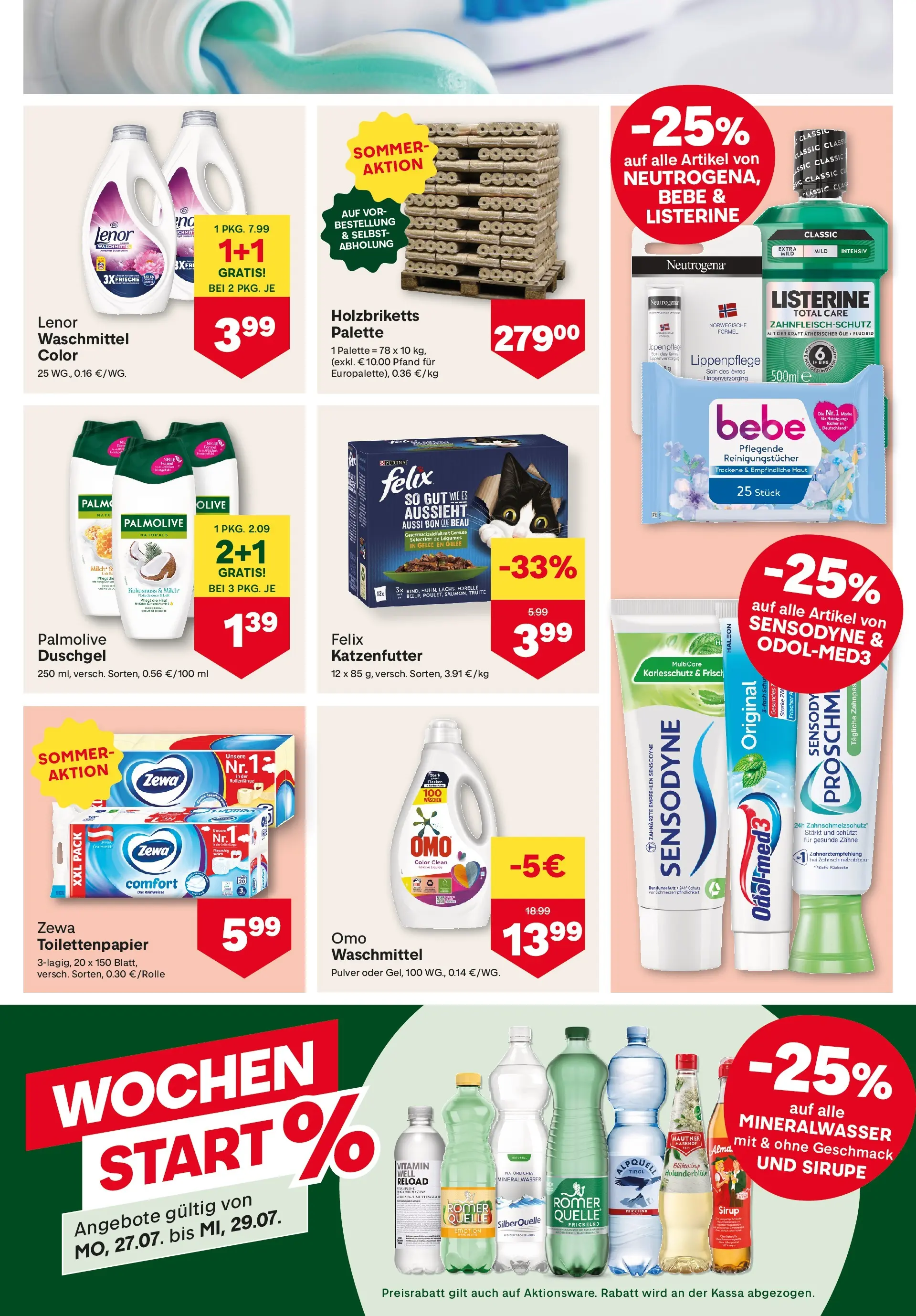 MPREIS Pfunds von 23.07.2026 - Aktuelle Angebote | Seite: 15 | Produkte: Milch, Duschgel, Reinigungstücher, Waschmittel