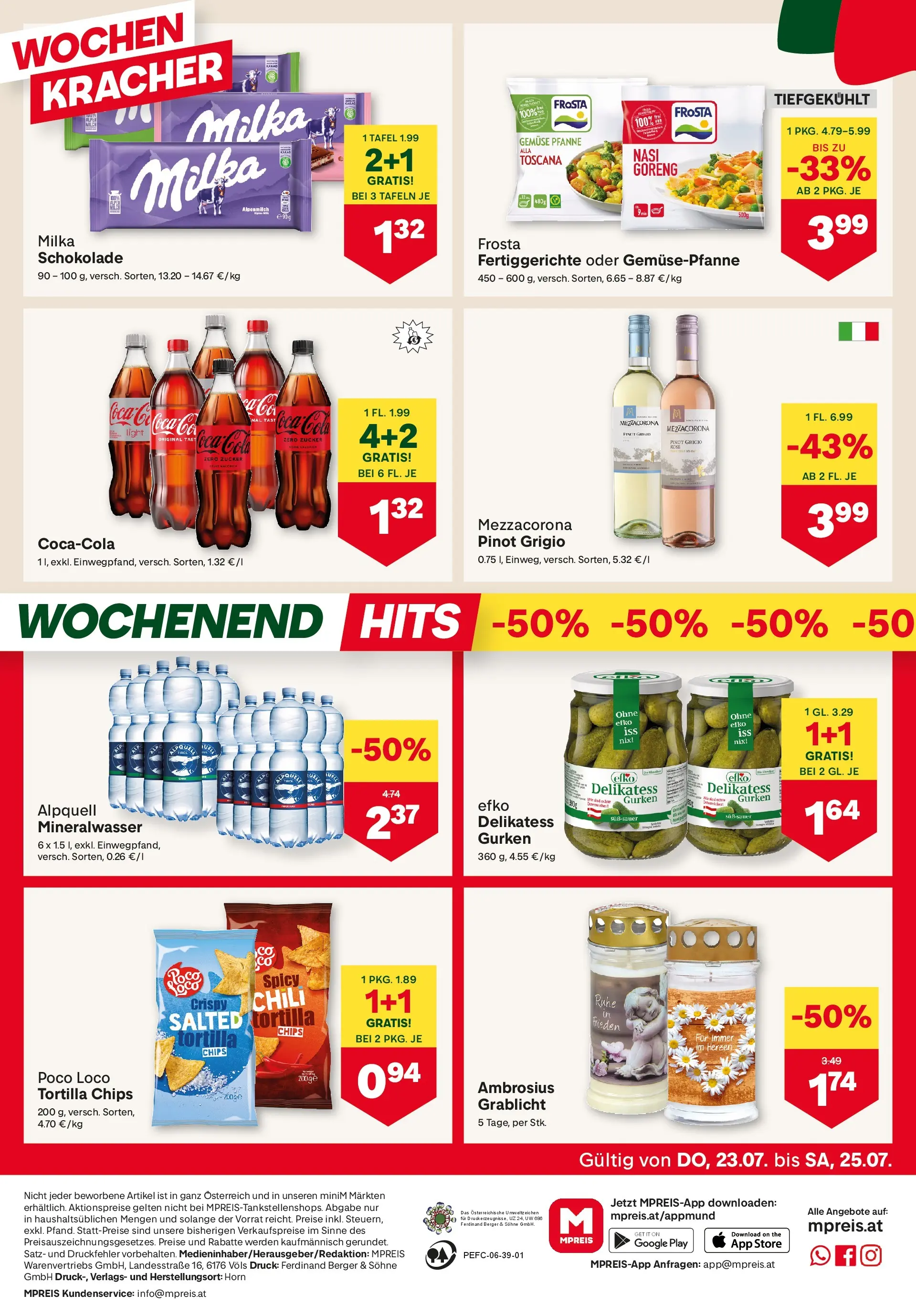 MPREIS Pfunds von 23.07.2026 - Aktuelle Angebote | Seite: 16 | Produkte: Gemüse, Zucker, Chili, Schokolade